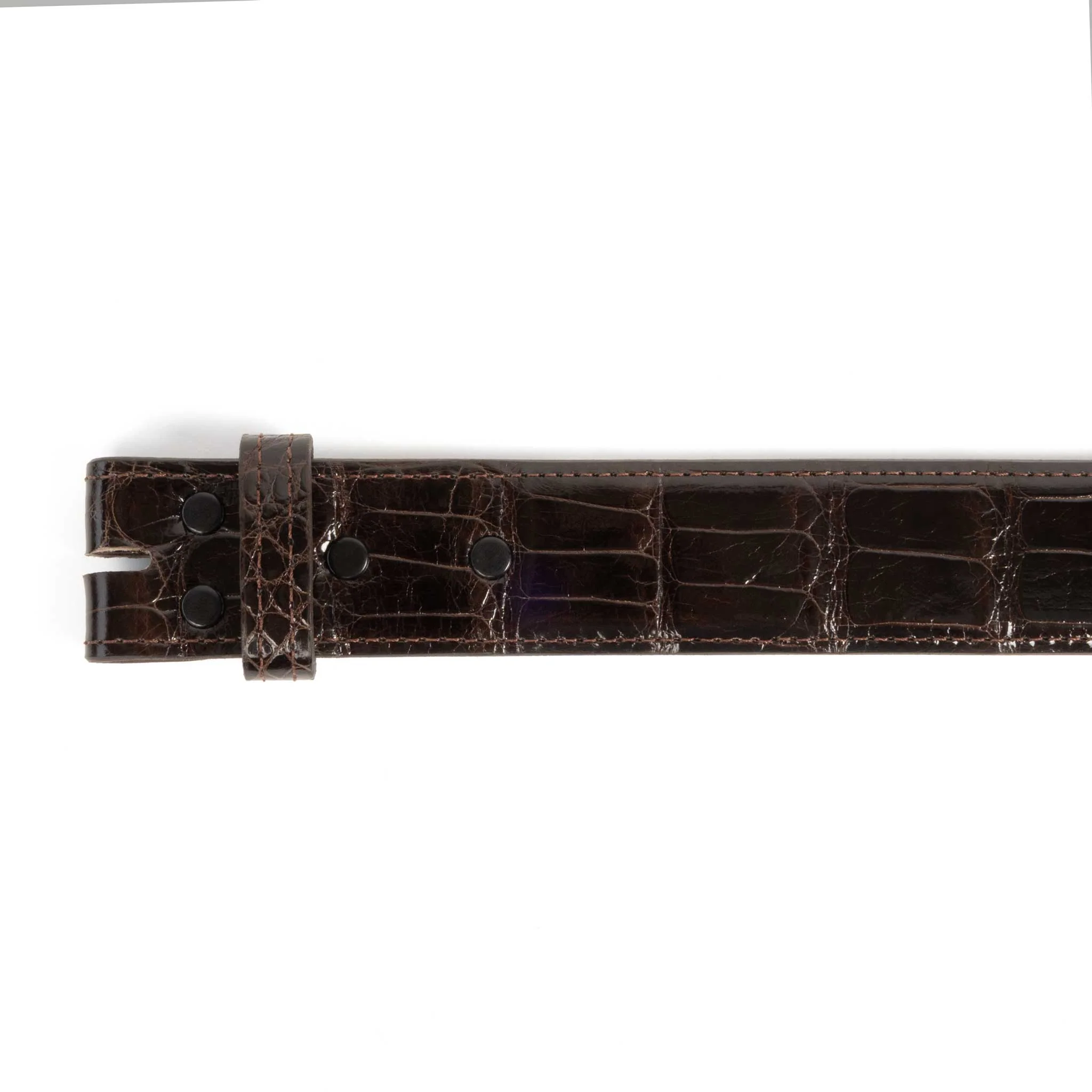 Chacon Leather Men's Chocolate Glazed Gator Belt - 1 1/2 - Image 2