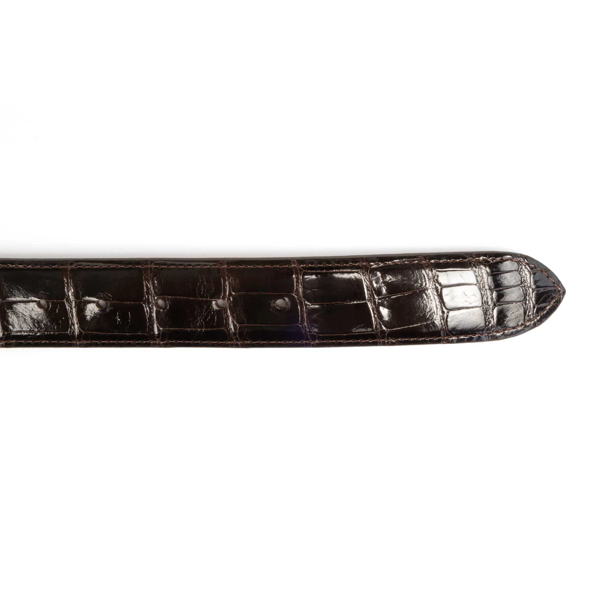 Chacon Leather Men's Chocolate Glazed Gator Belt - 1 1/2 - Image 3