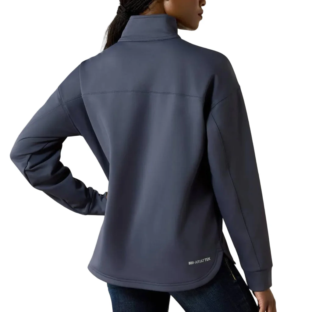 Ariat Women's 1/2 Zip Breeze Logo Sweater - Ombre Blue - Image 2