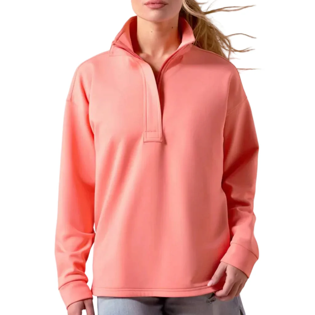 Ariat Women's 1/2 Zip Breeze Logo Sweater - Shell Pink