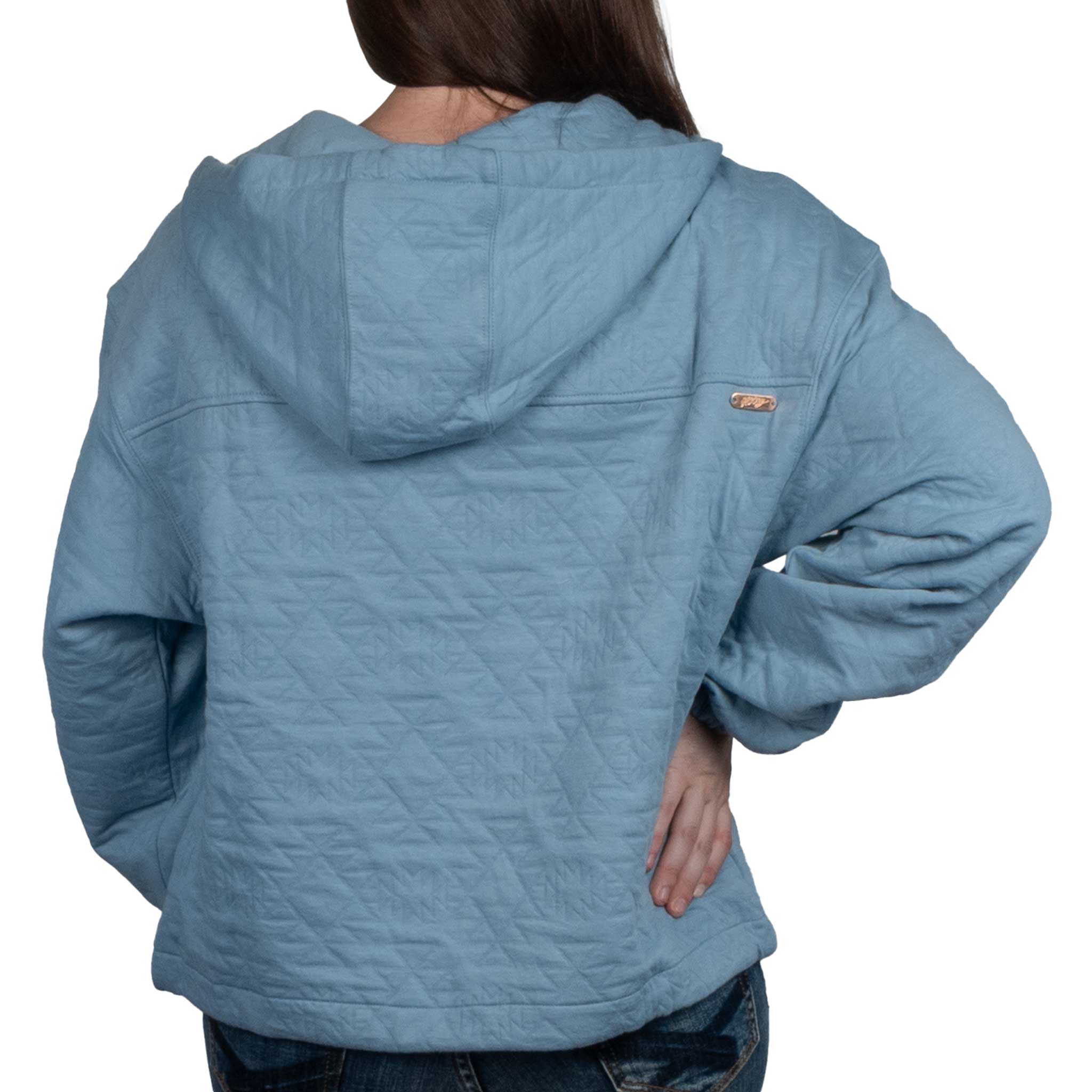 Hooey Women's 1/4 Zip Mazatlan Hoodie - Ashley Blue - Image 2