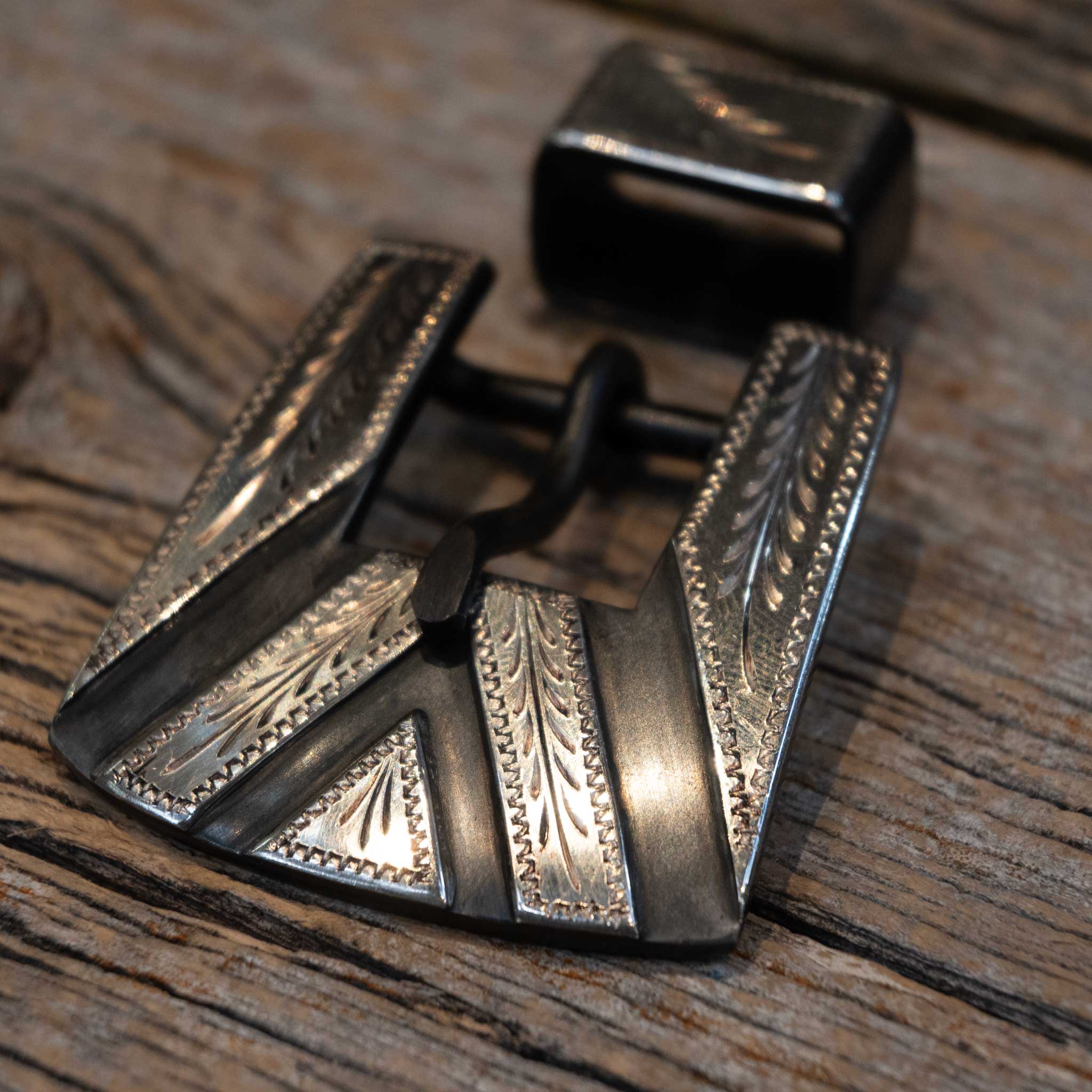 3/4" Stamped "CRE" Silver Mounted Headstall Buckle - Image 2