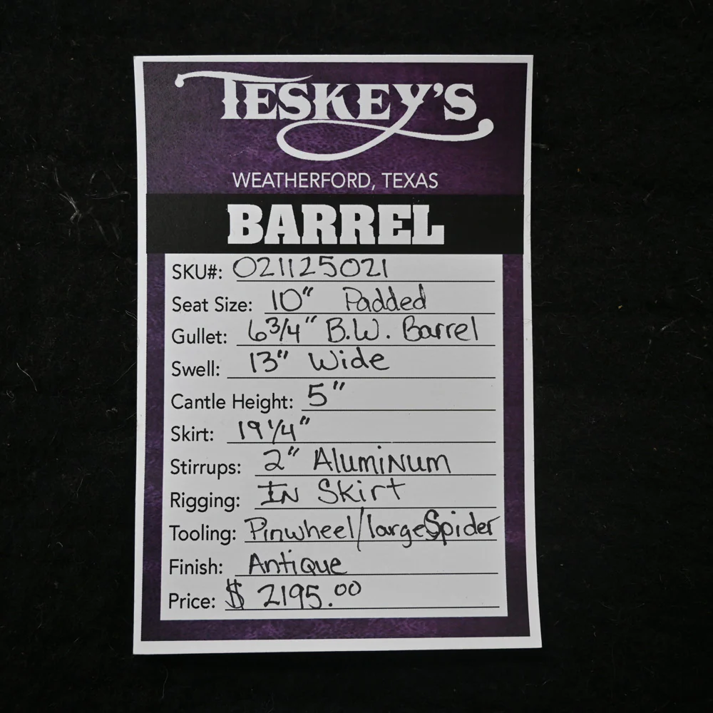 10" TESKEY'S YOUTH BARREL SADDLE - Image 2