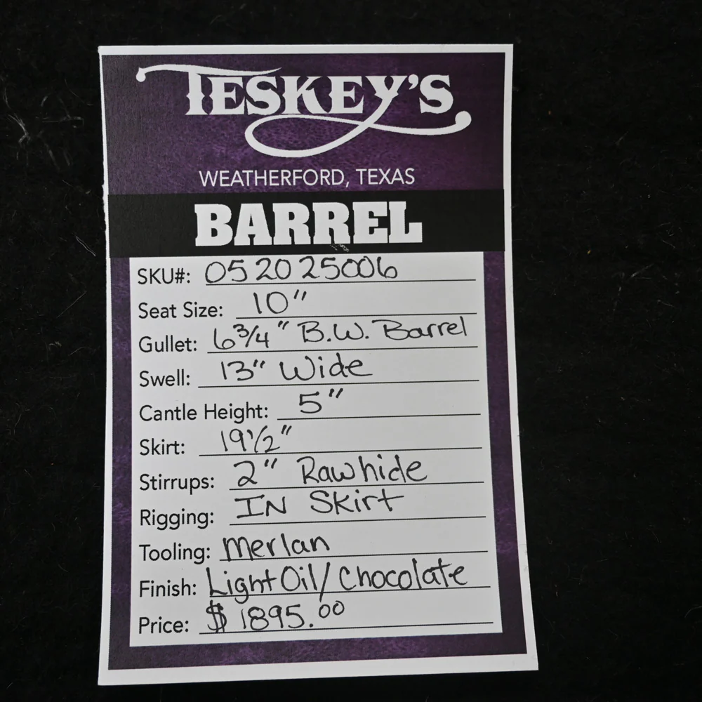10" TESKEY'S YOUTH BARREL SADDLE - Image 3