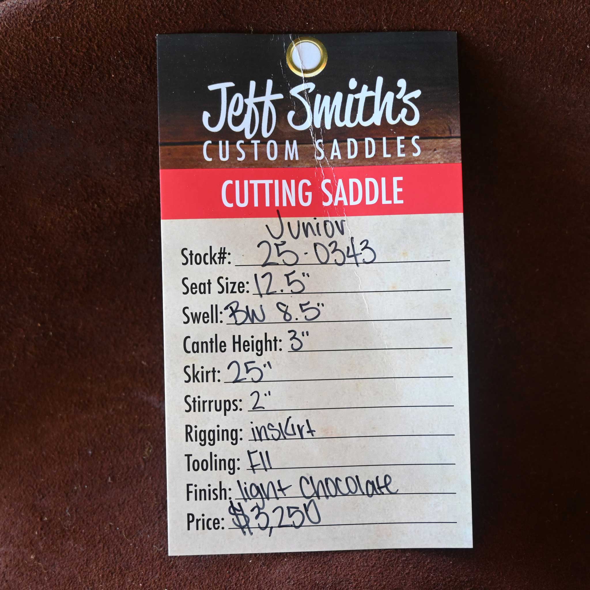 12.5" JEFF SMITH JUNIOR BUSTER WELCH CUTTING SADDLE - Image 3