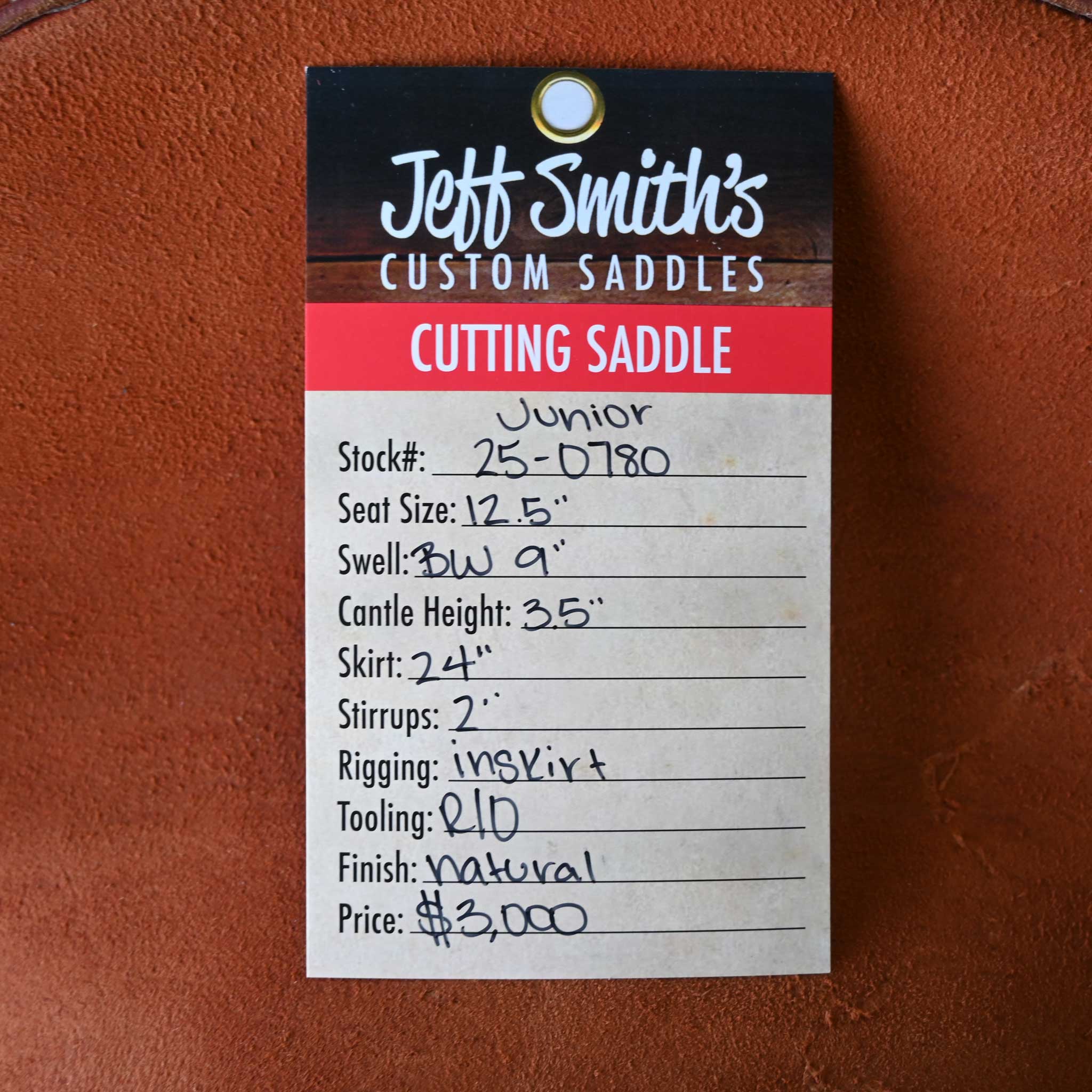 12.5" JEFF SMITH BUSTER WELCH JUNIOR CUTTING SADDLE - Image 3