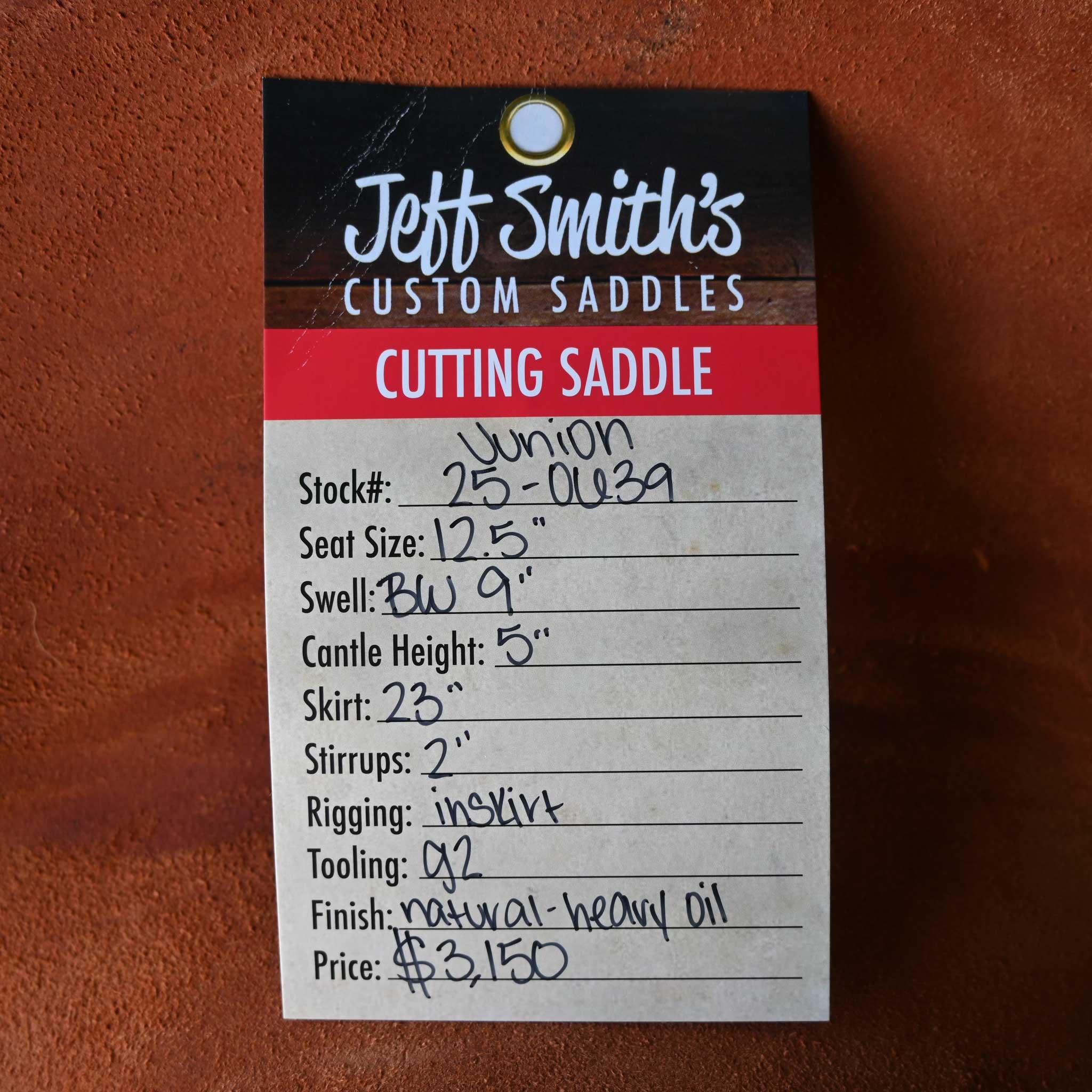 12.5" JEFF SMITH BUSTER WELCH JUNIOR CUTTING SADDLE - Image 3
