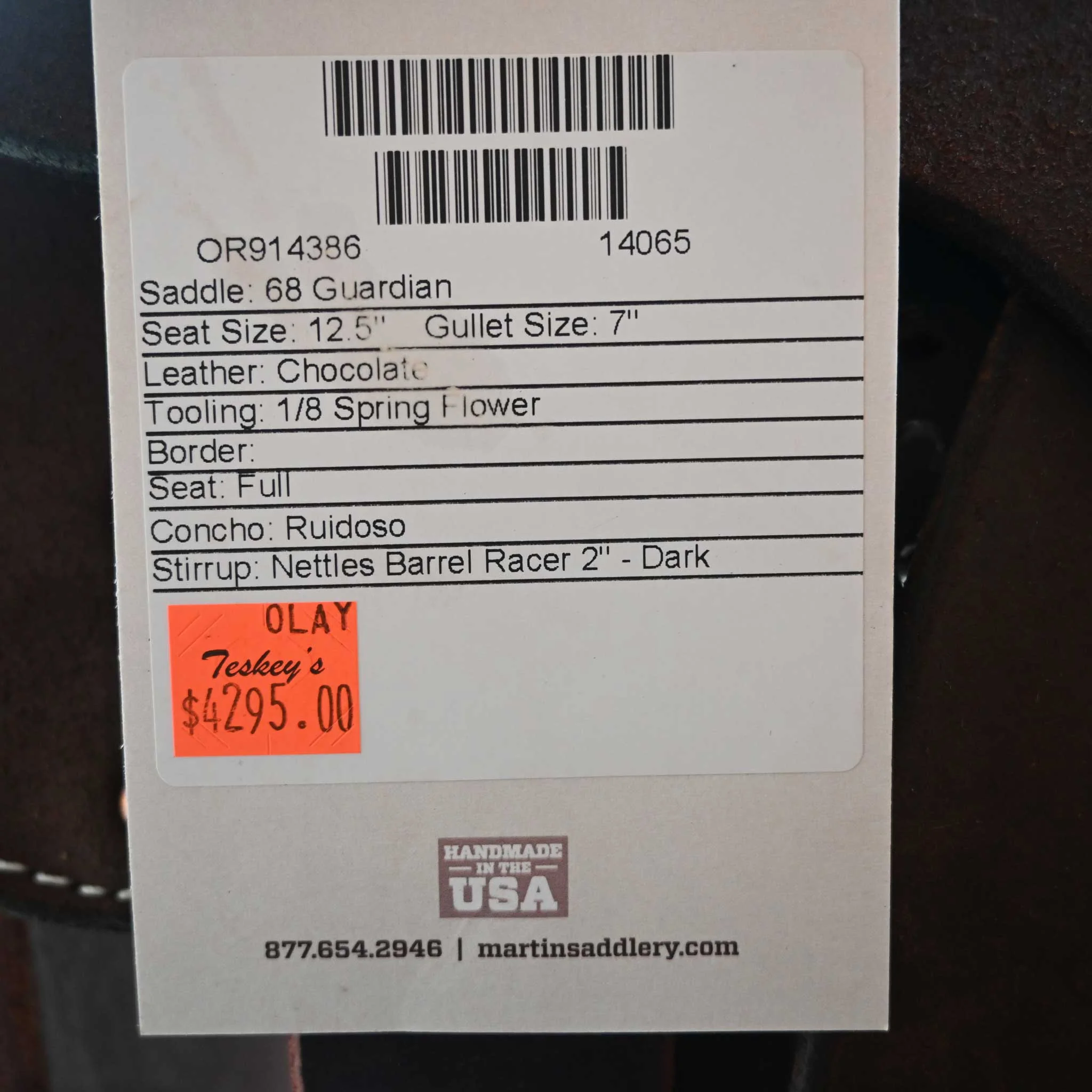 12.5" MARTIN GUARDIAN BARREL SADDLE - Image 3