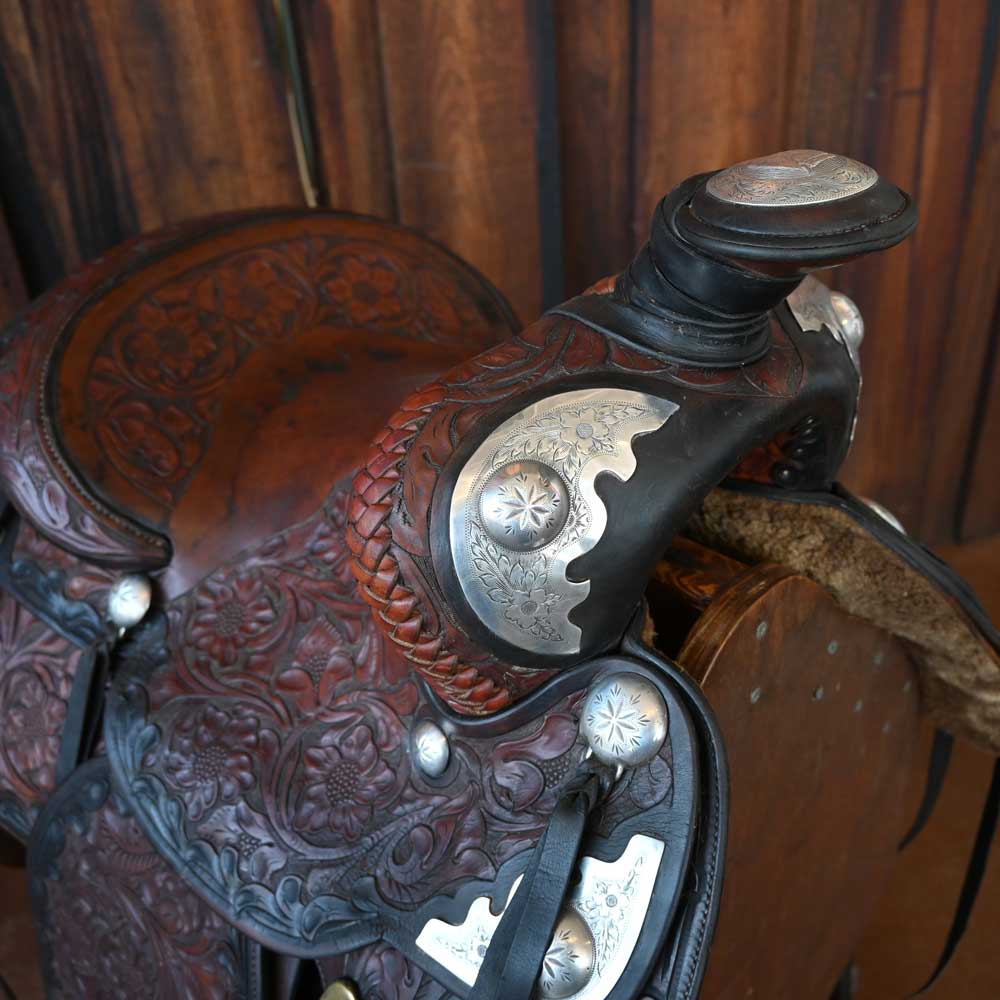 Custom Made 1960's Saddle w/Visalia Silver - Image 2