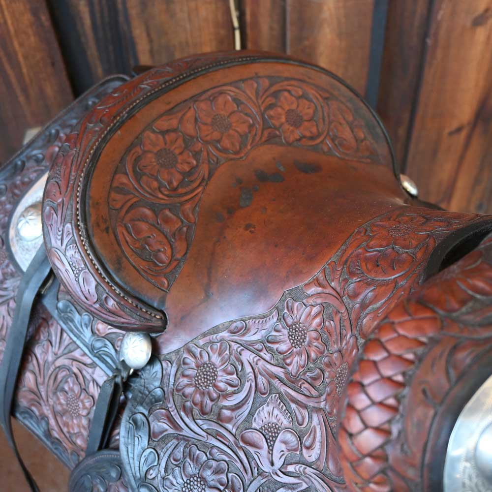 Custom Made 1960's Saddle w/Visalia Silver - Image 3