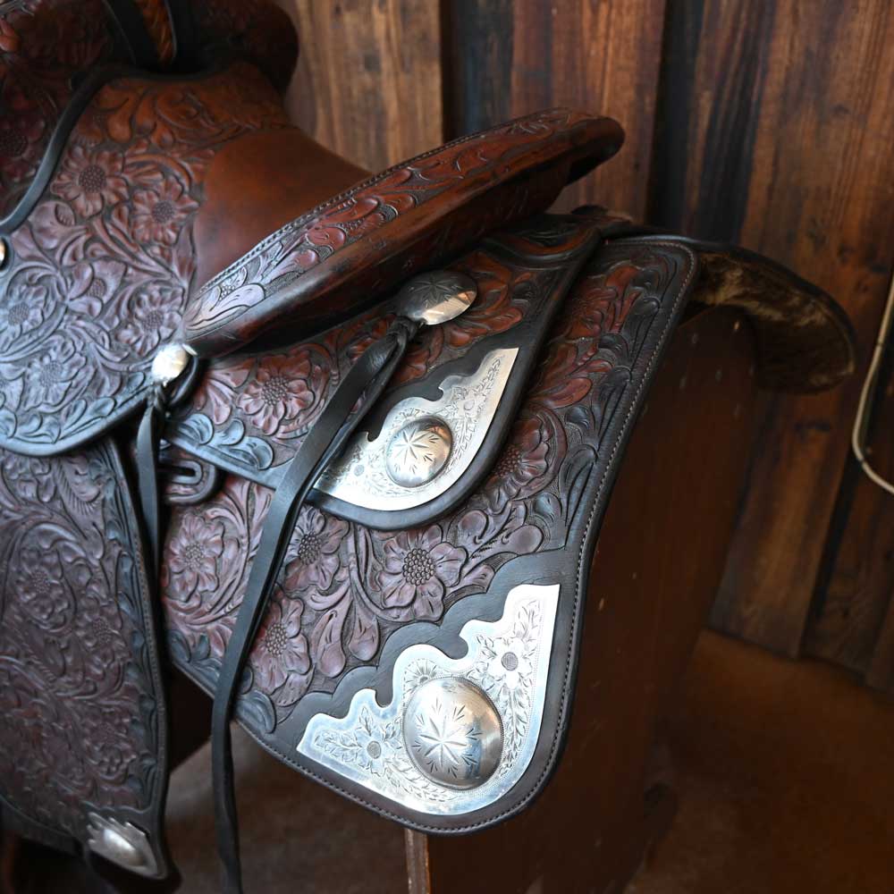 Custom Made 1960's Saddle w/Visalia Silver - Image 4