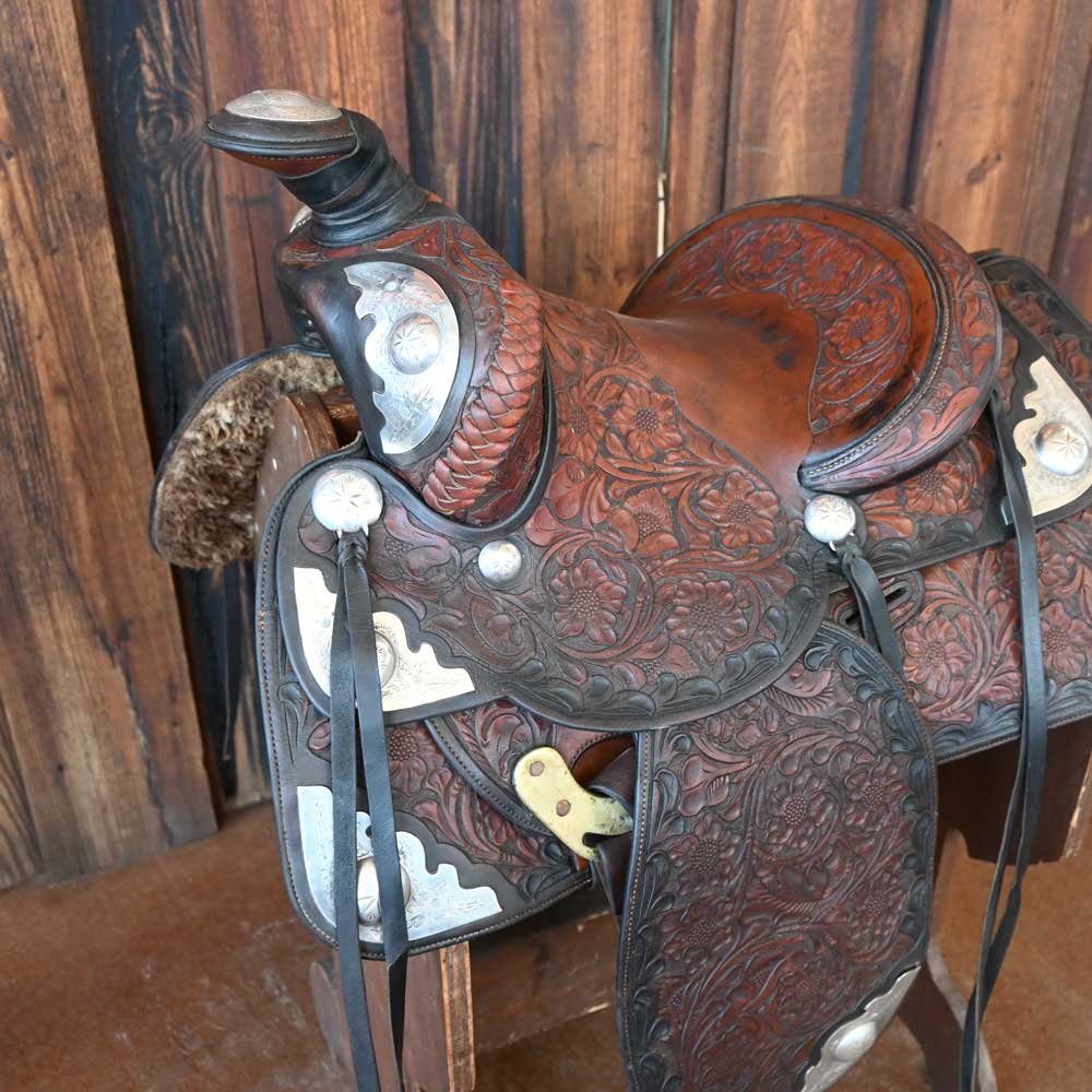 Custom Made 1960's Saddle w/Visalia Silver - Image 6