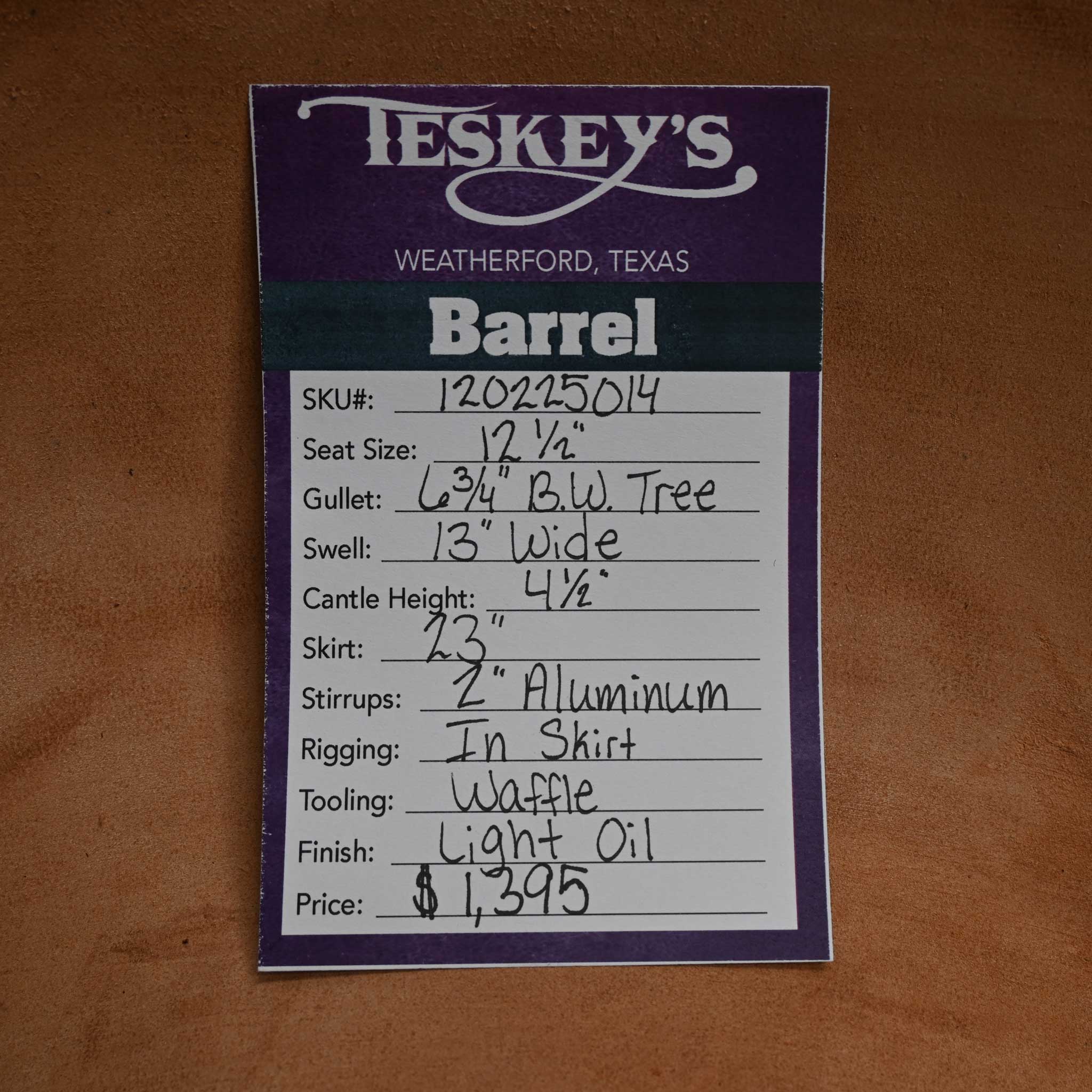 12.5" TESKEY'S YOUTH BARREL SADDLE - Image 3