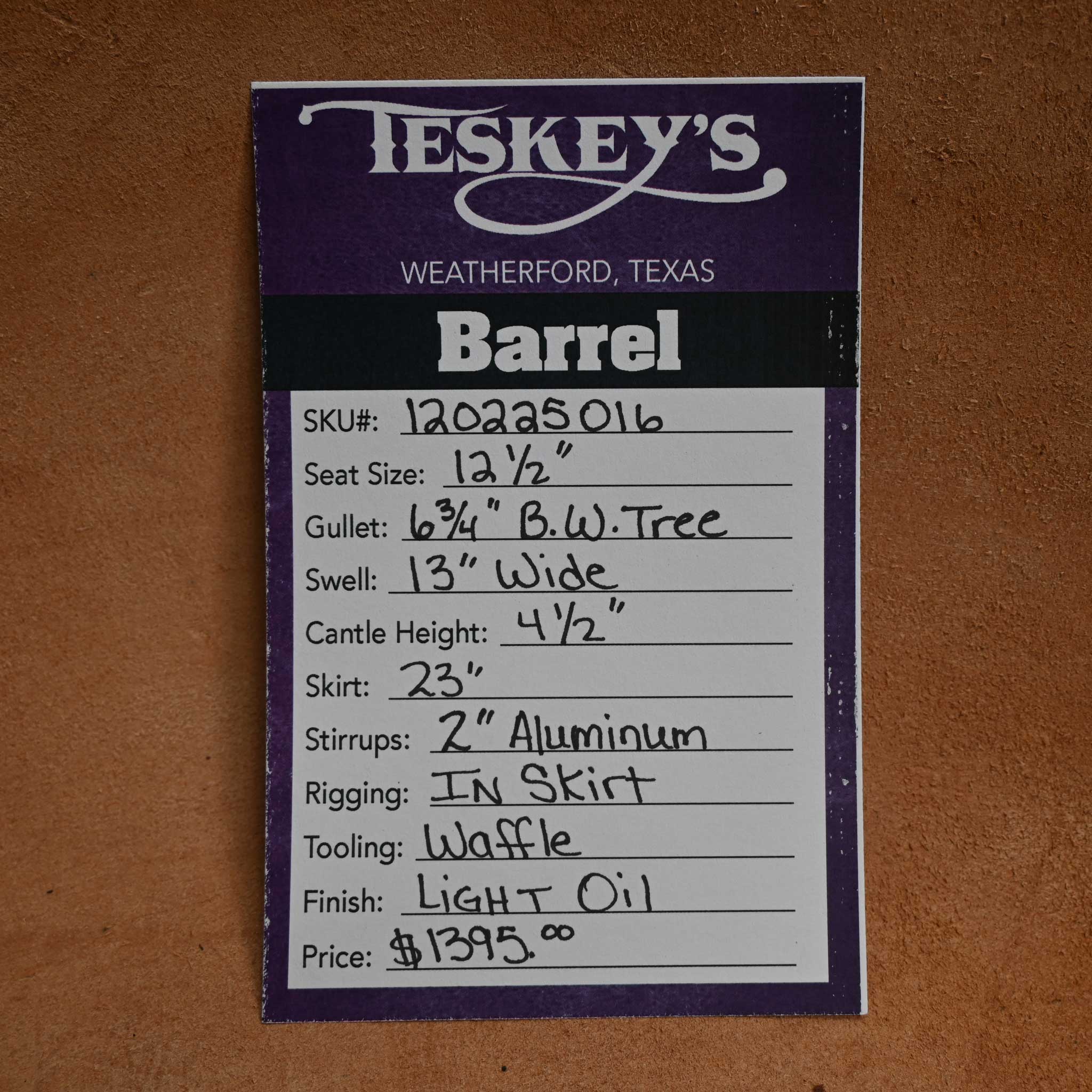 12.5" TESKEY'S YOUTH BARREL SADDLE - Image 3