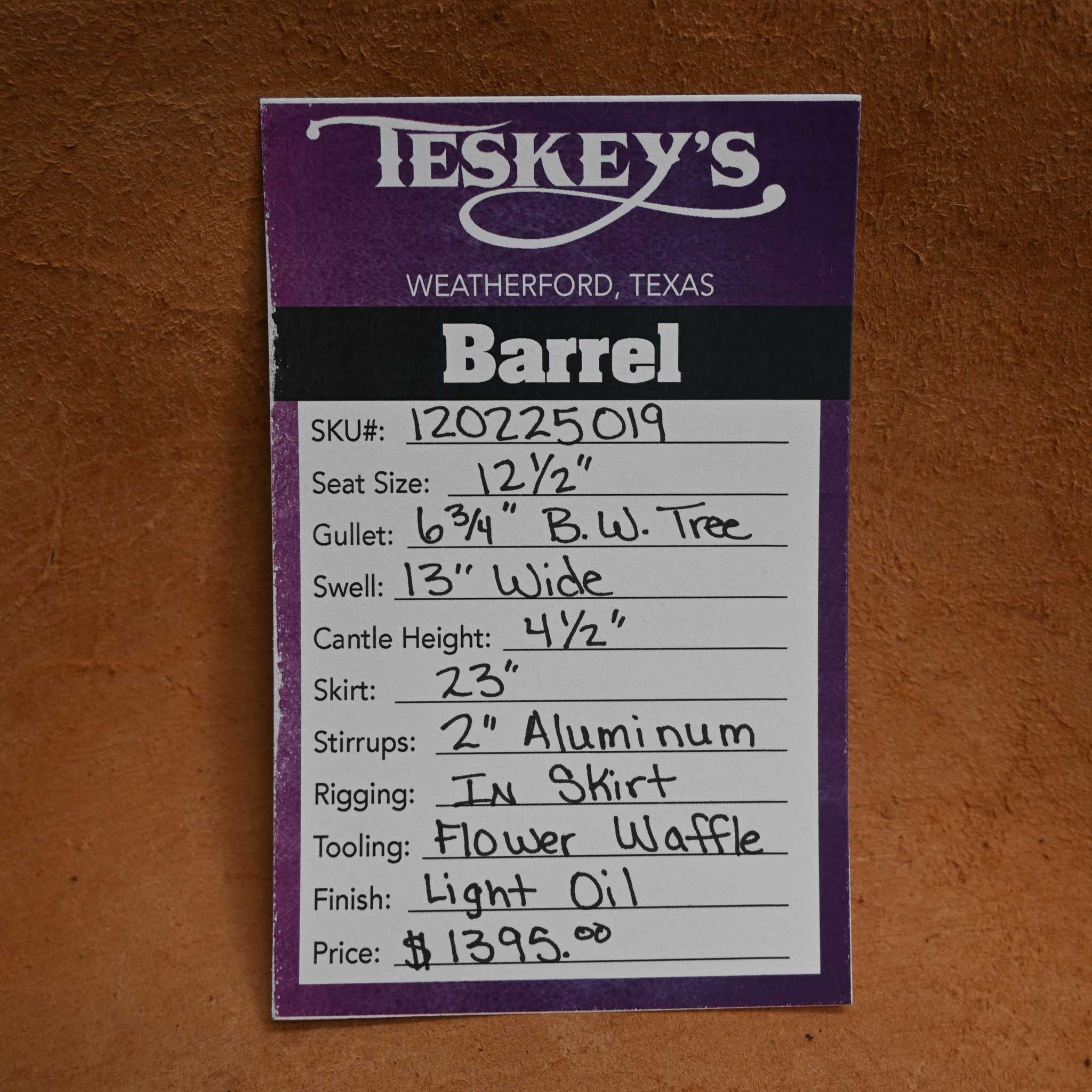 12.5" TESKEY'S YOUTH BARREL SADDLE - Image 3