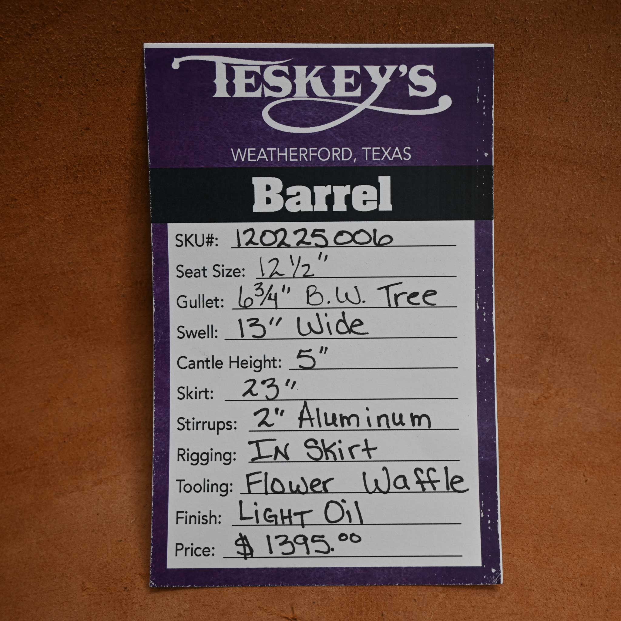12.5" TESKEY'S YOUTH BARREL SADDLE - Image 3