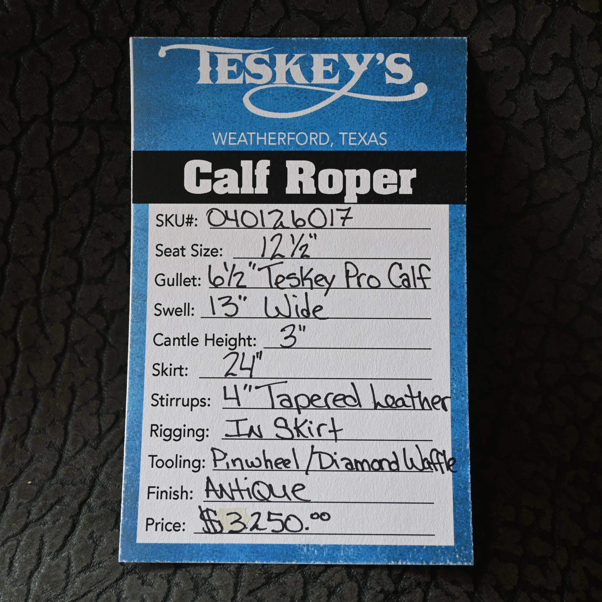 12.5" TESKEY'S CALF ROPING SADDLE - Image 3