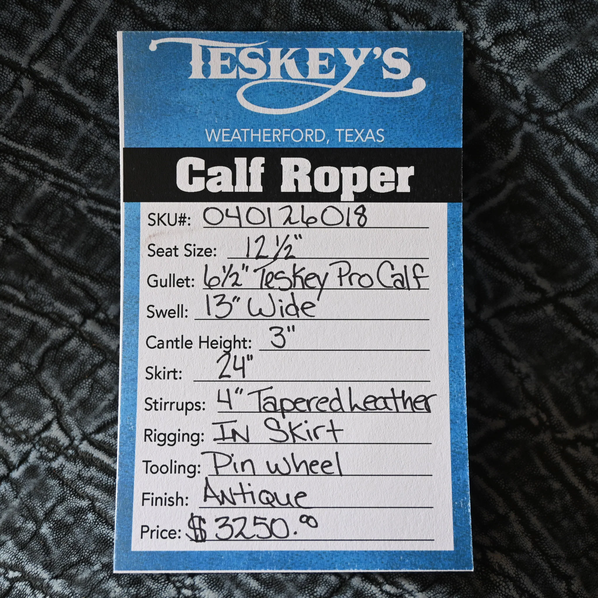 12.5" TESKEY'S CALF ROPING SADDLE - Image 3