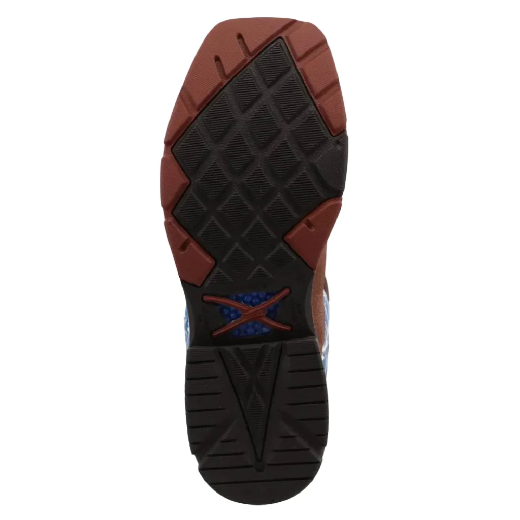 Twisted X Men's 12" Square Toe Burgundy/Sky Blue - Image 3