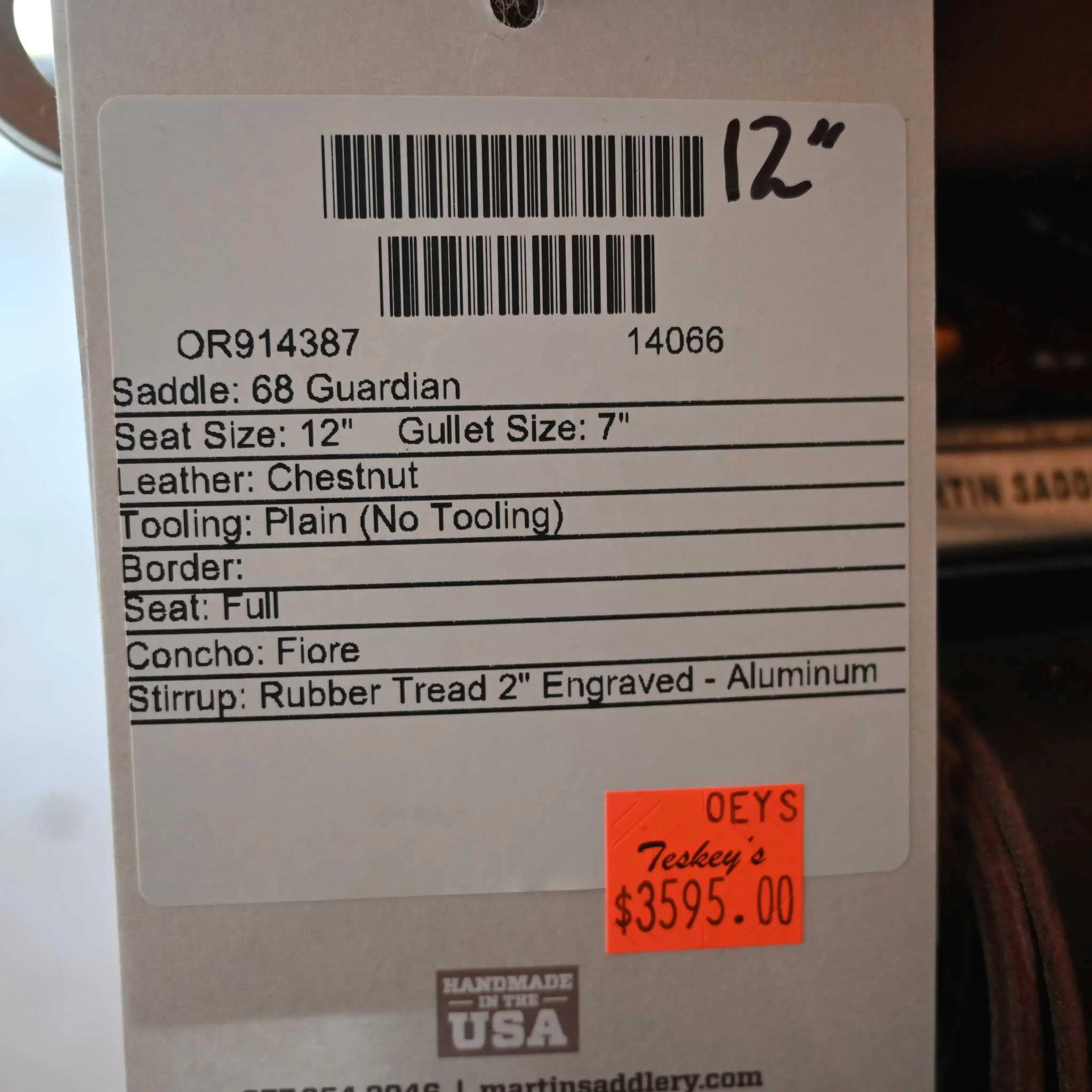 12" MARTIN GUARDIAN BARREL SADDLE - Image 3