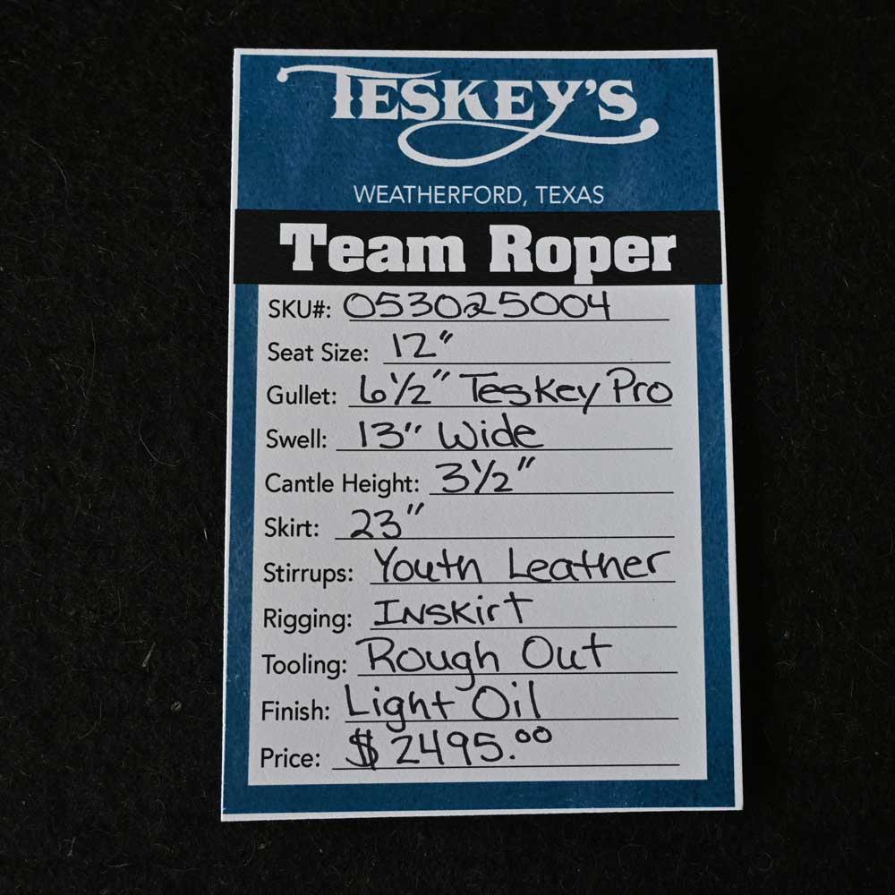12" TESKEY'S YOUTH TEAM ROPING SADDLE - Image 3