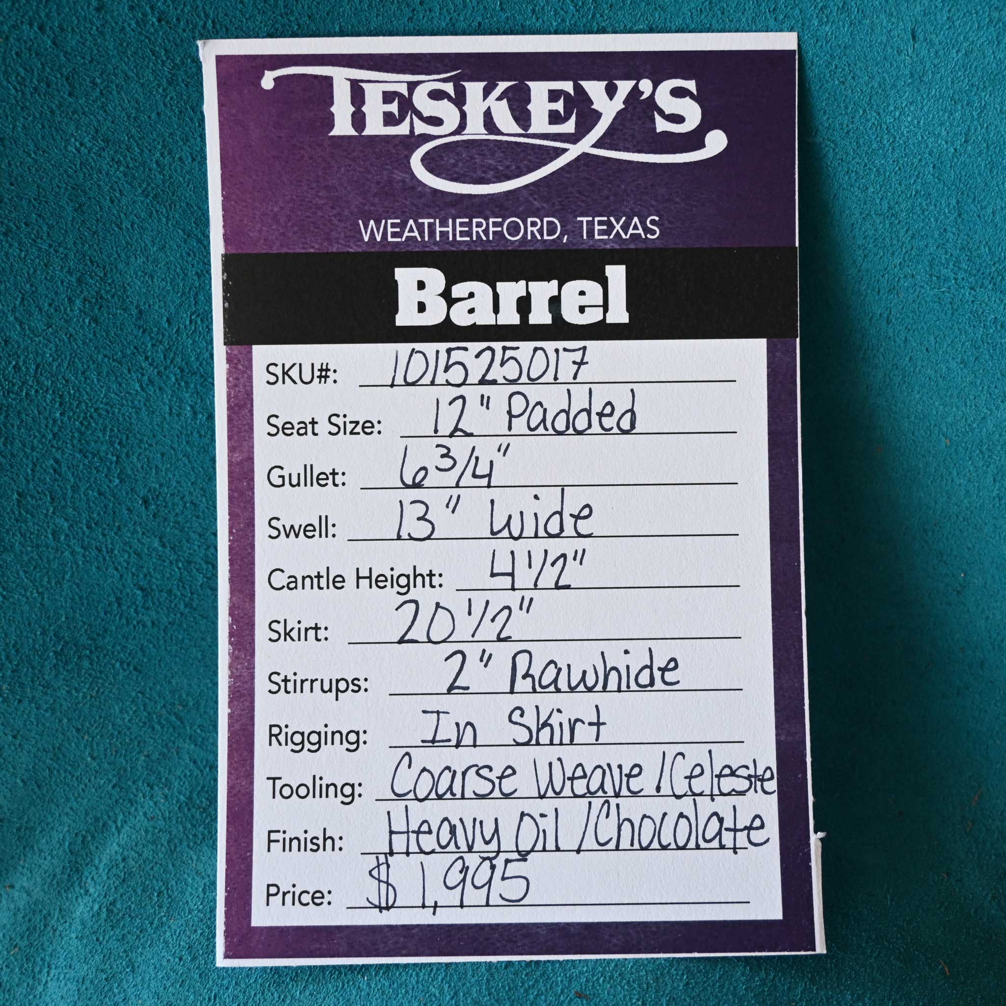 12" TESKEY'S YOUTH BARREL SADDLE - Image 3