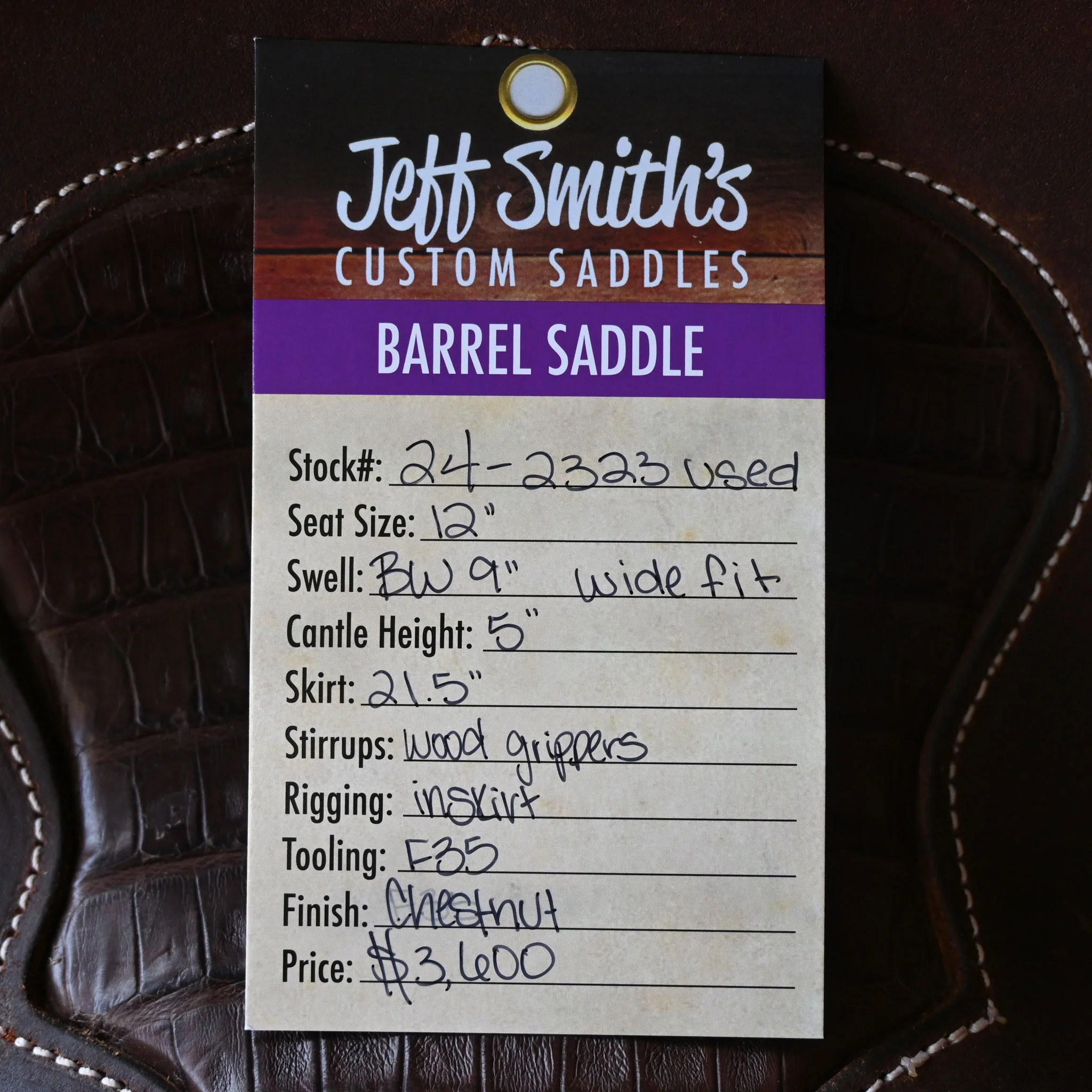 12" USED JEFF SMITH BARREL SADDLE - Image 5