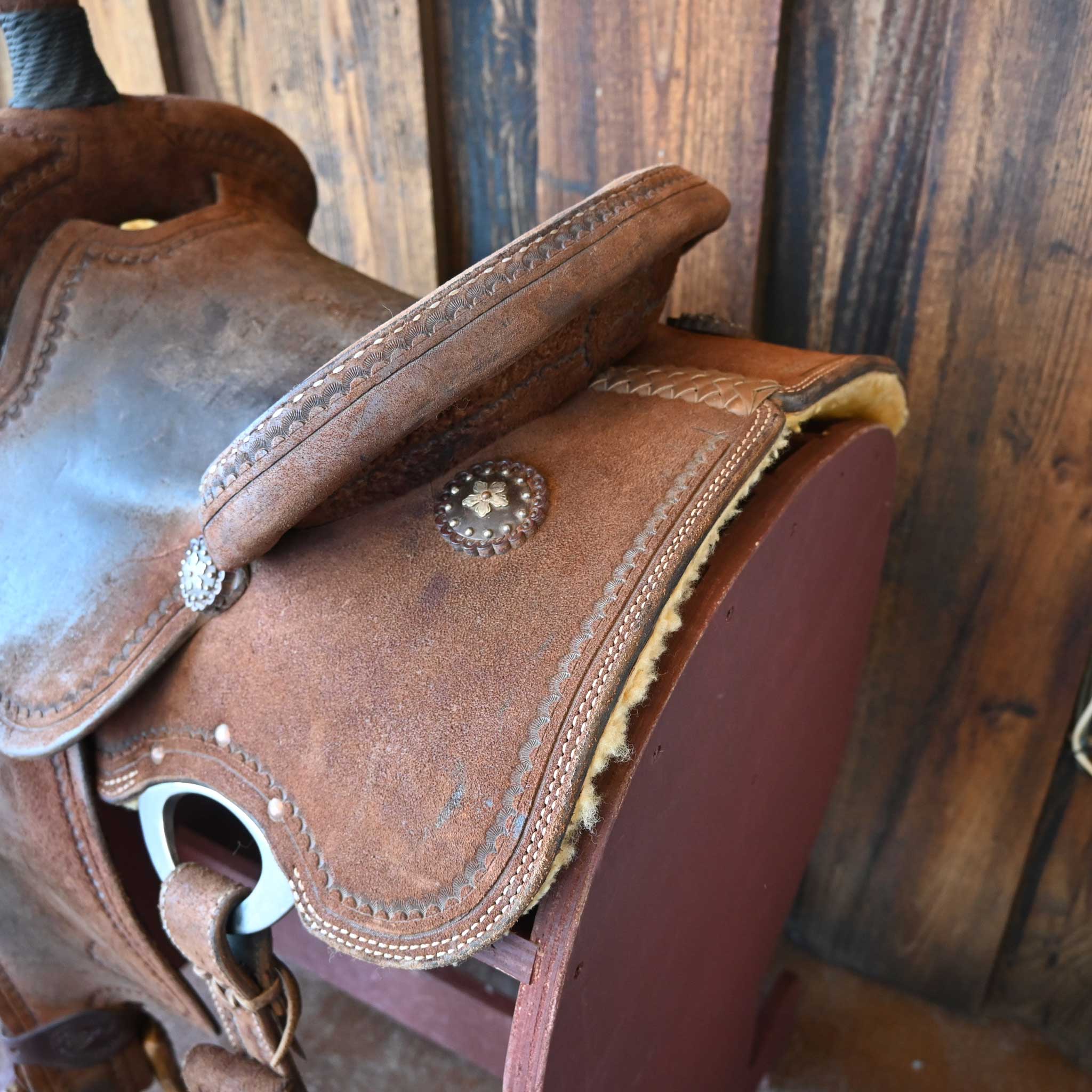 12" USED PATRICK SMITH TEAM ROPING SADDLE - Image 3