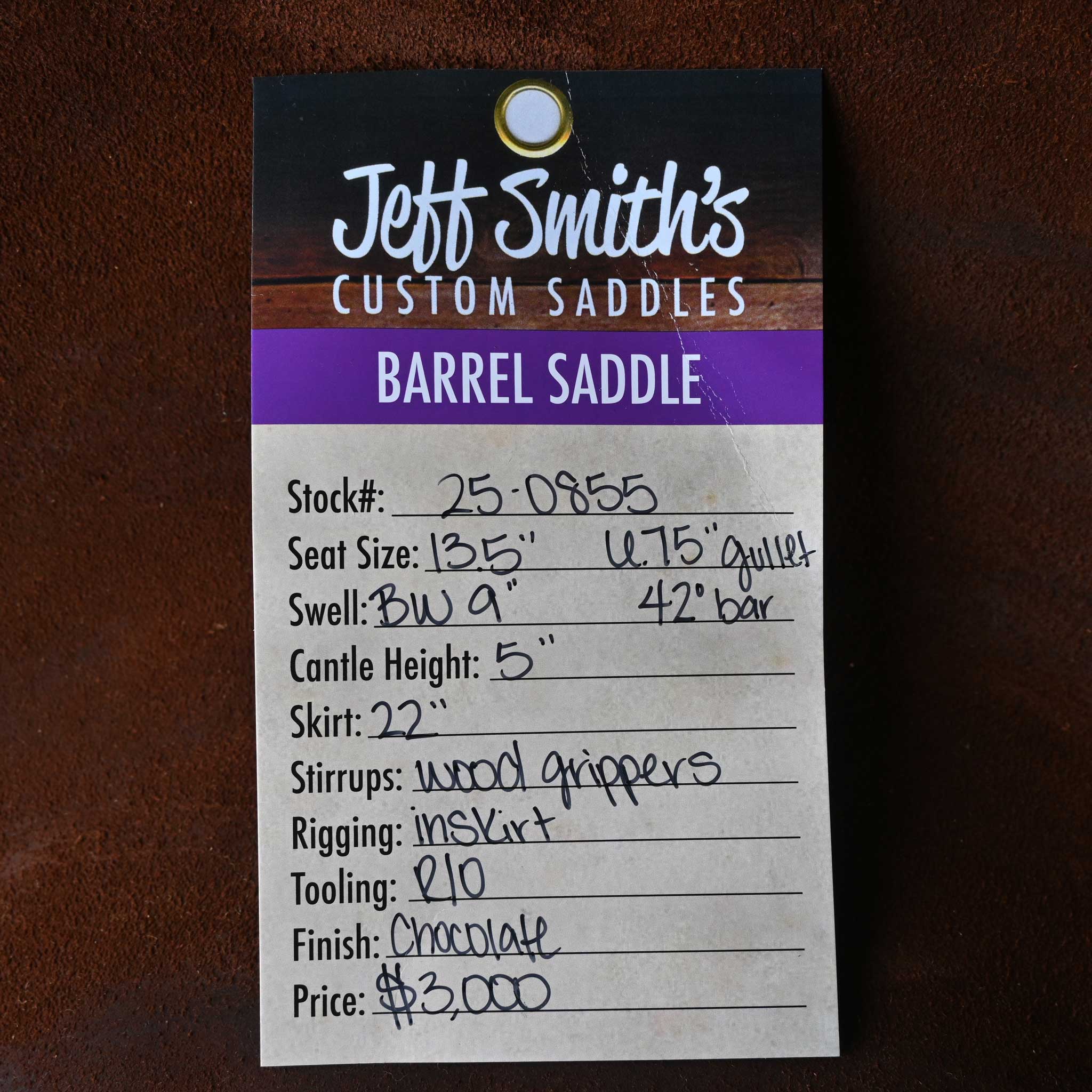 13.5" JEFF SMITH BARREL SADDLE - Image 3