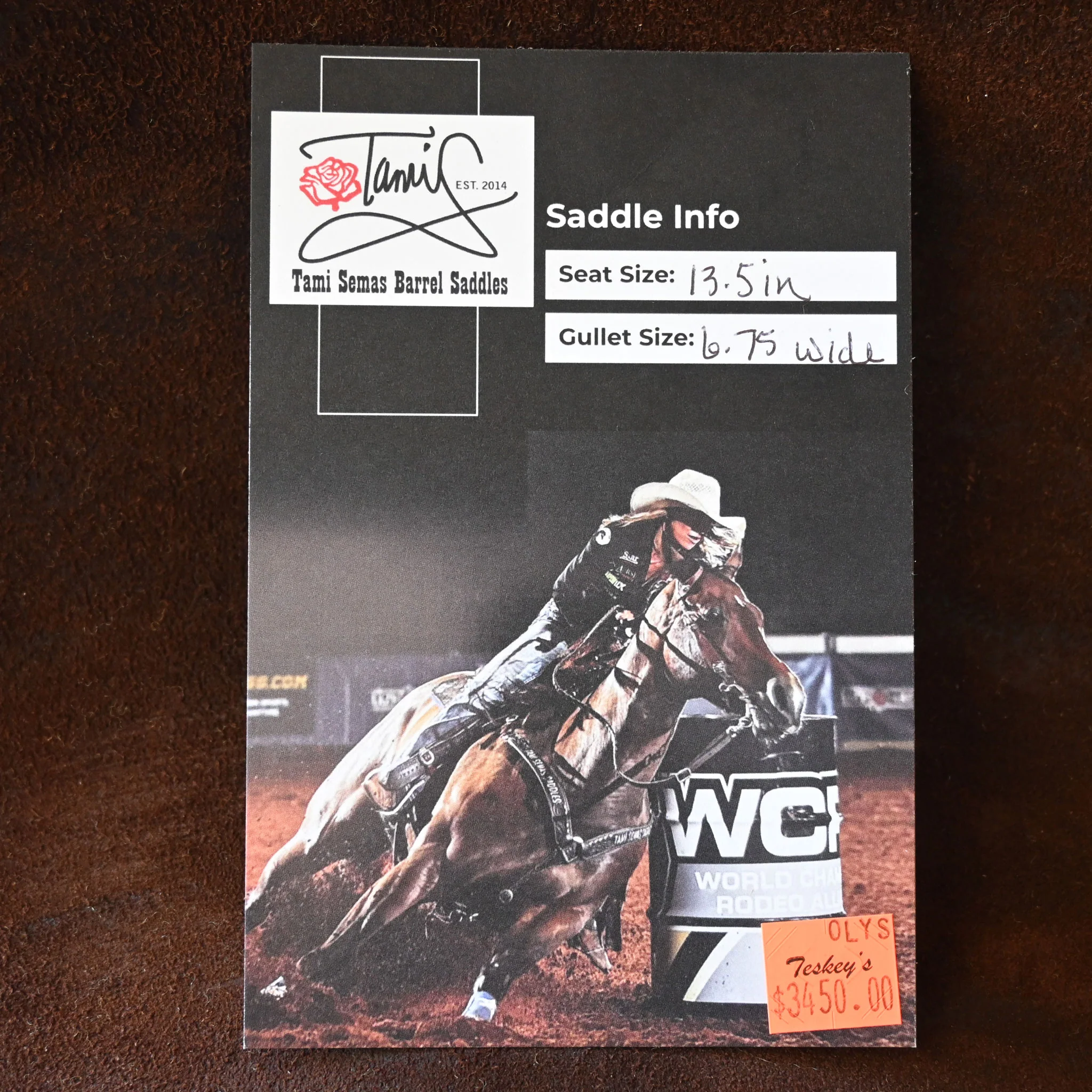 13.5" JEFF SMITH TAMI SEMAS BARREL SADDLE - Image 3