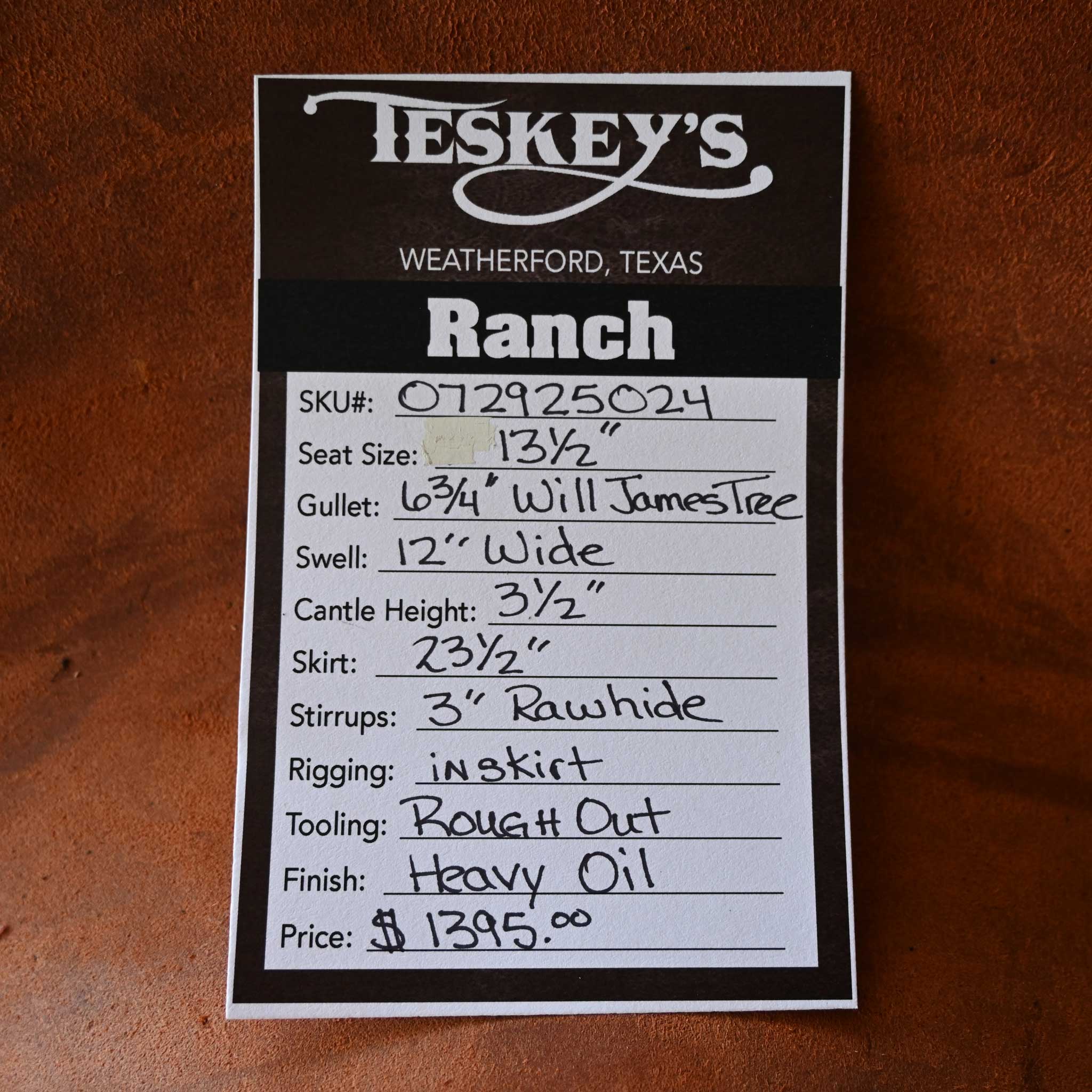 13.5" TESKEY'S YOUTH STRIP DOWN RANCH SADDLE - Image 3