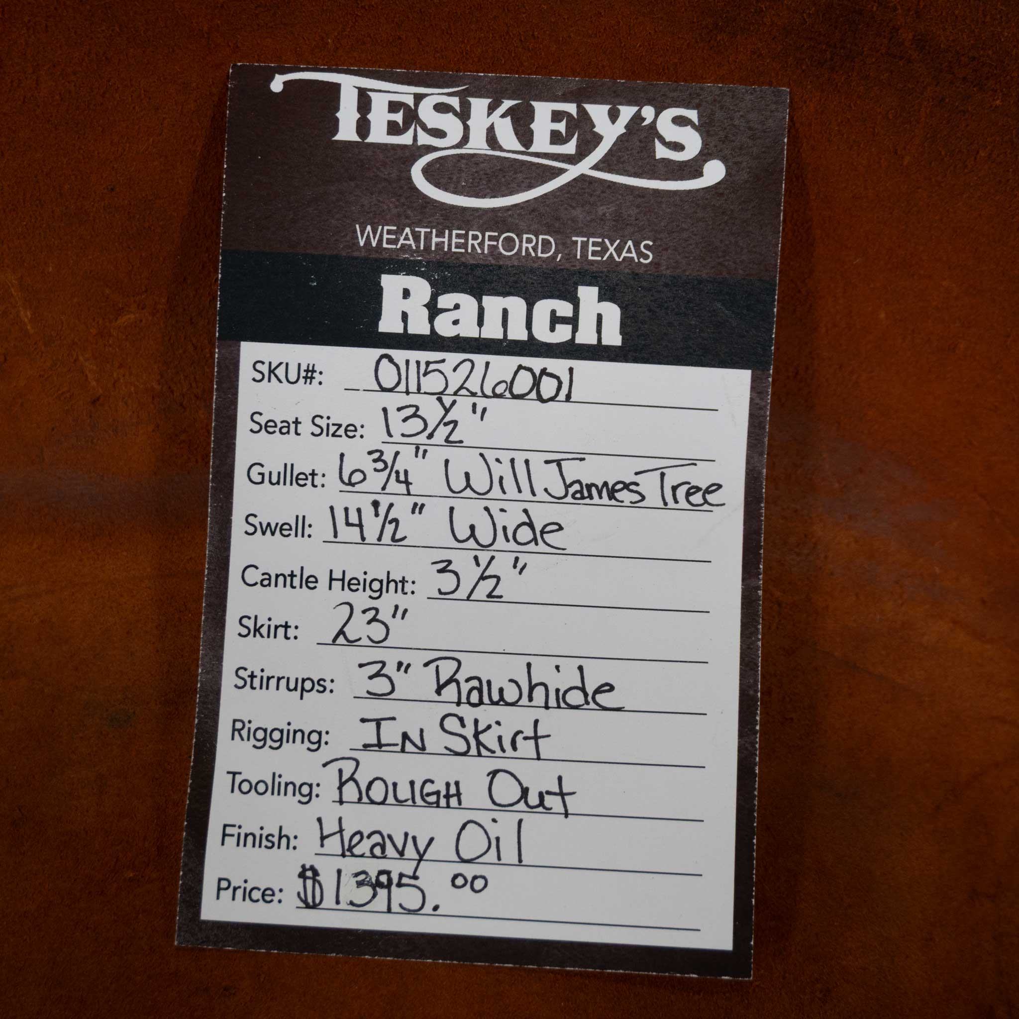 13.5" TESKEY'S STRIP DOWN RANCH SADDLE - Image 3
