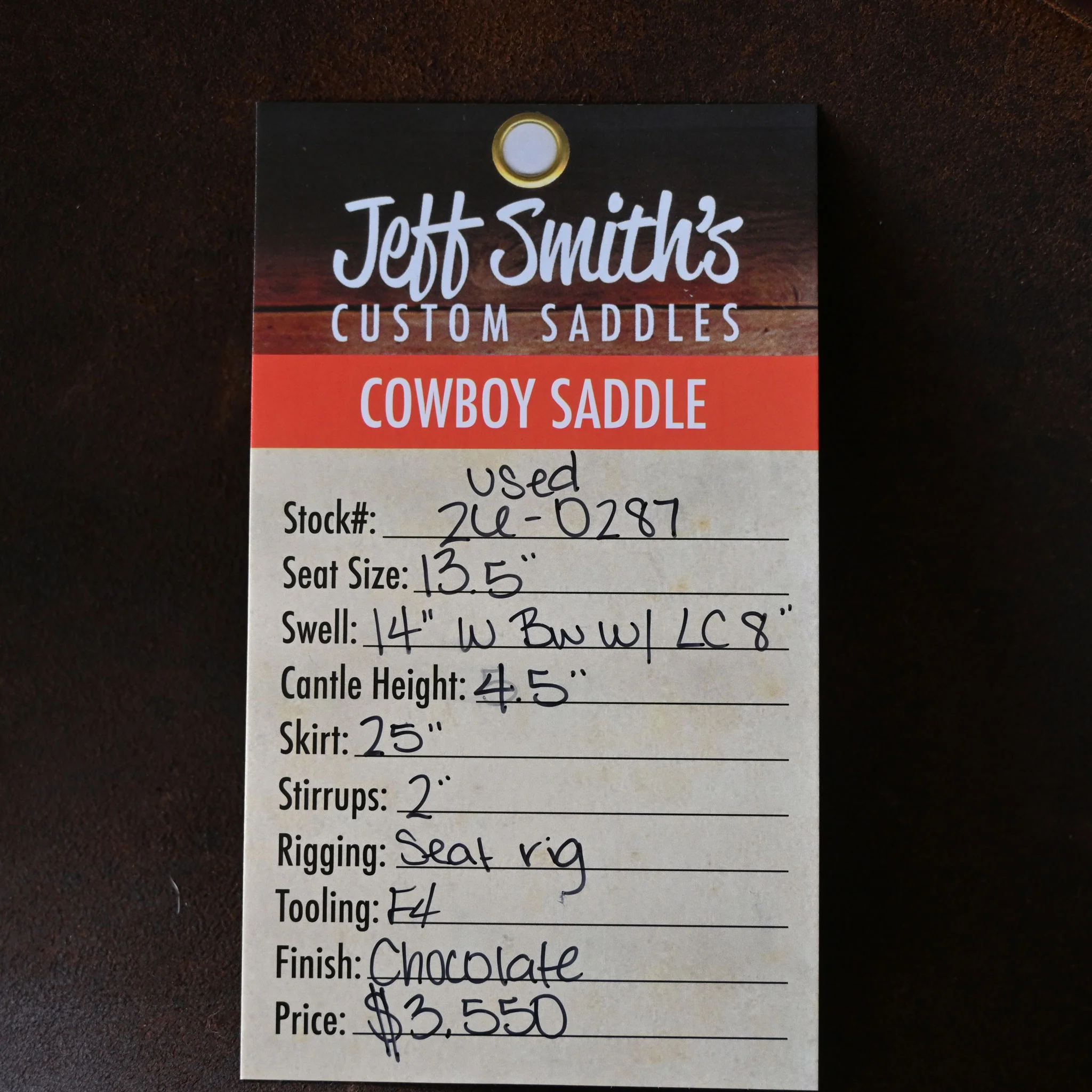 13.5" USED JEFF SMITH COWBOY SADDLE - Image 5