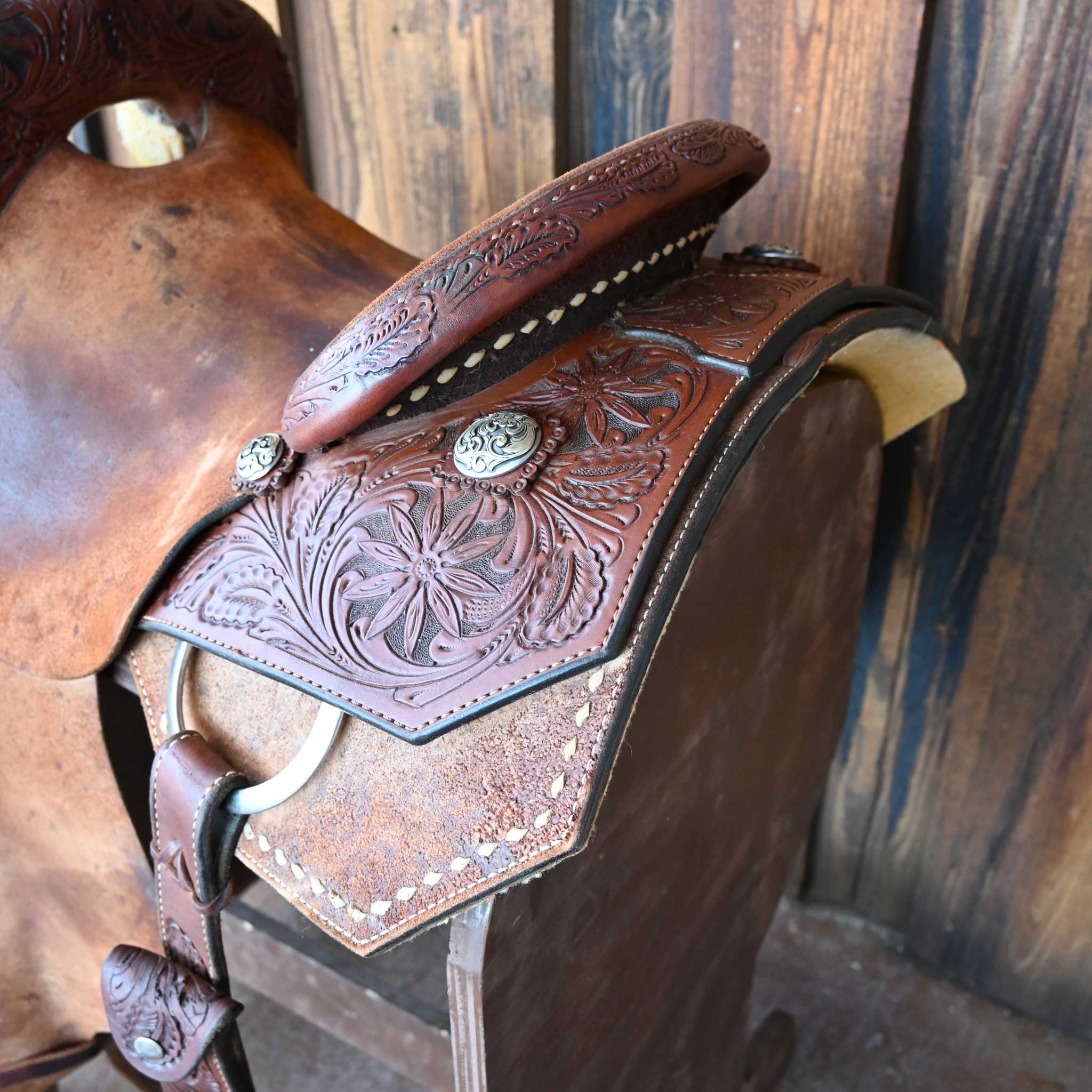 13.5" USED ROO HIDE BARREL SADDLE - Image 3