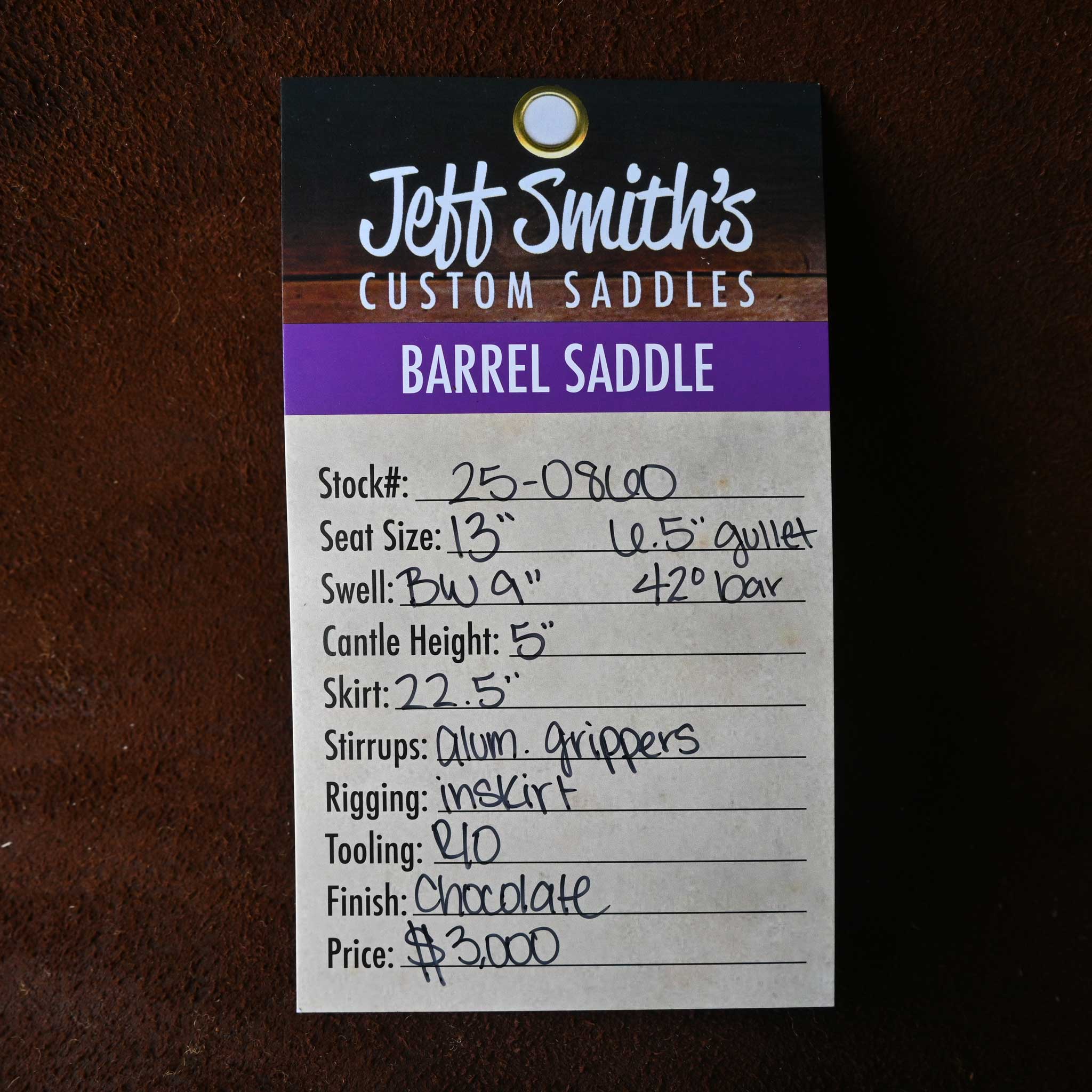 13" JEFF SMITH BARREL SADDLE - Image 3