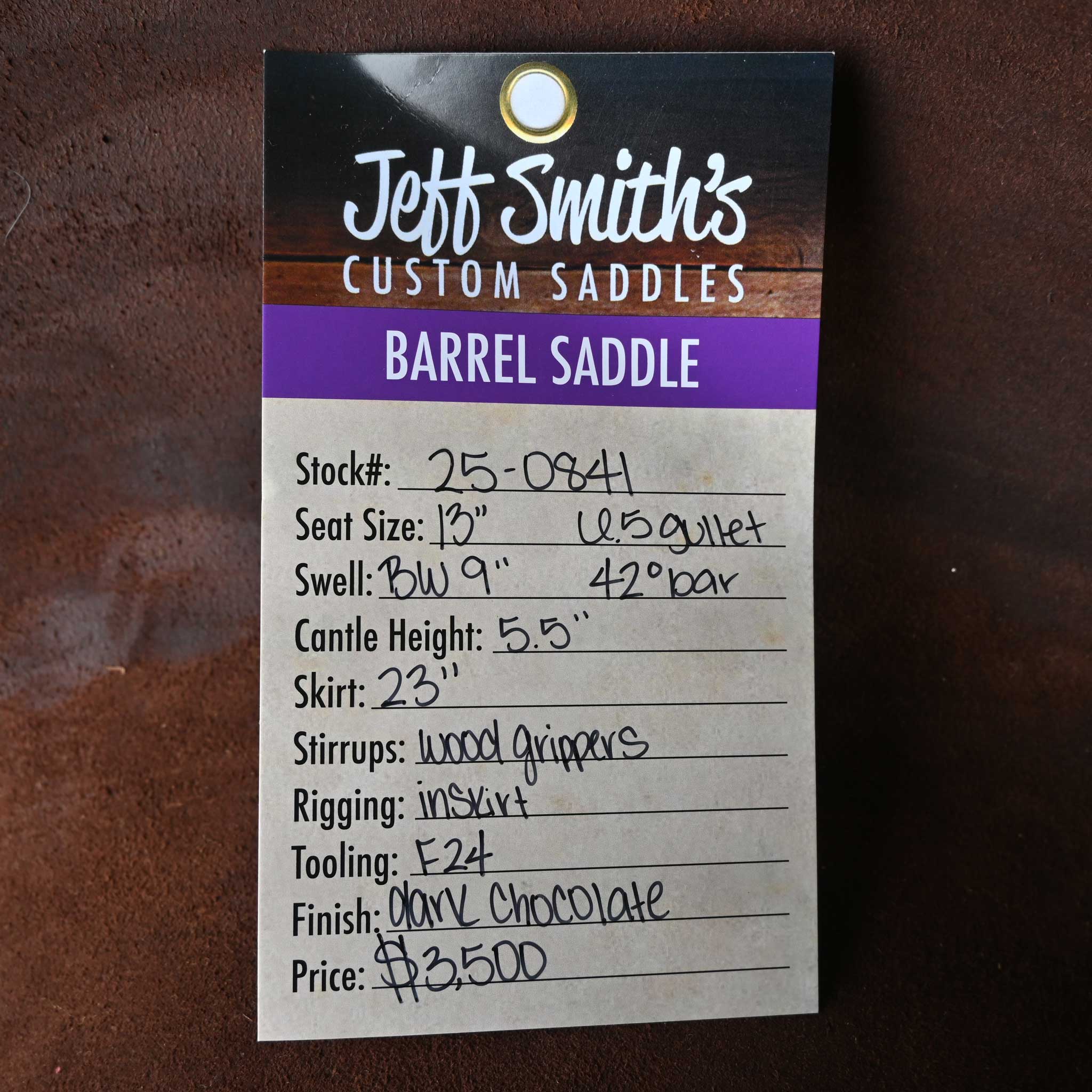 13" JEFF SMITH BARREL SADDLE - Image 3
