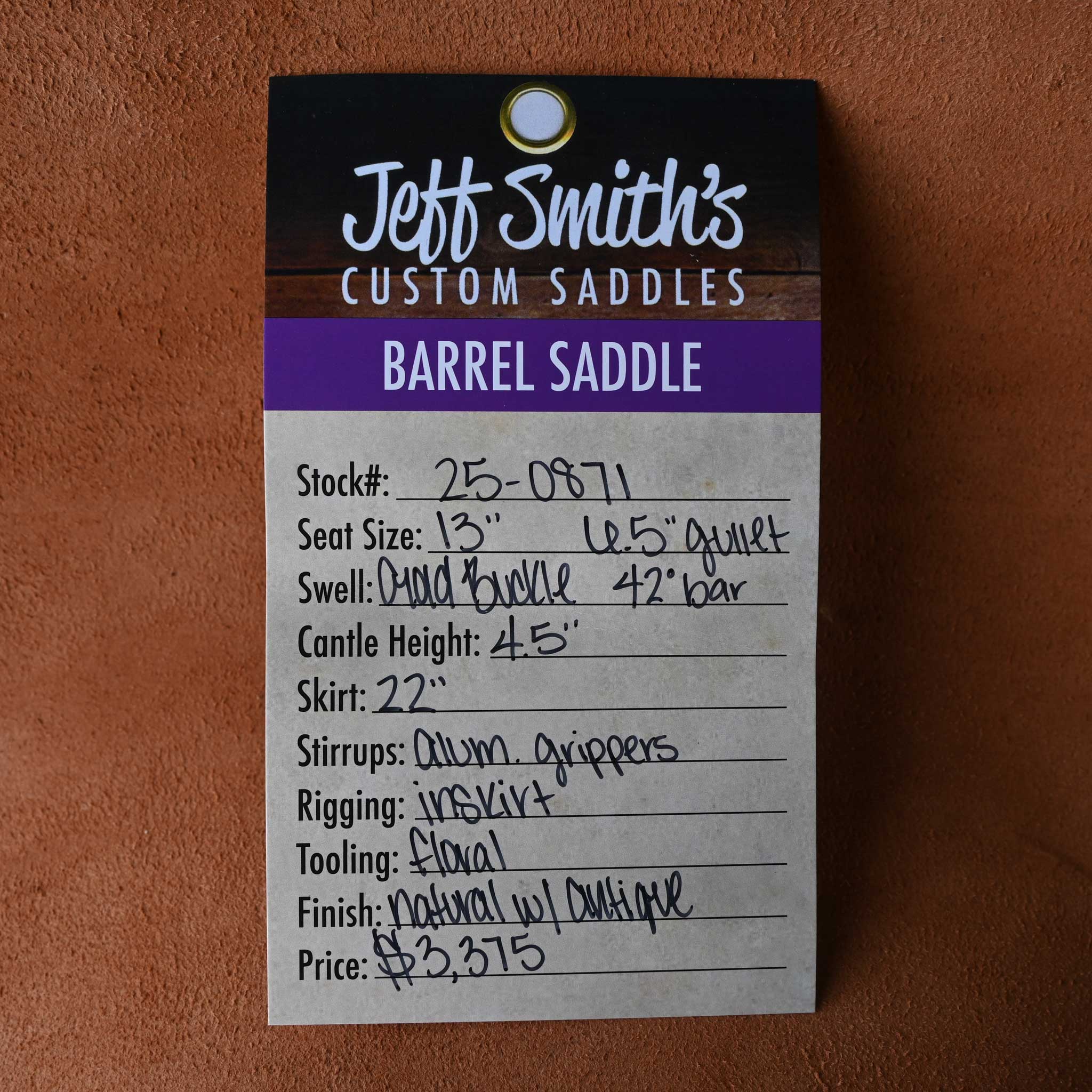 13" JEFF SMITH BARREL SADDLE - Image 3