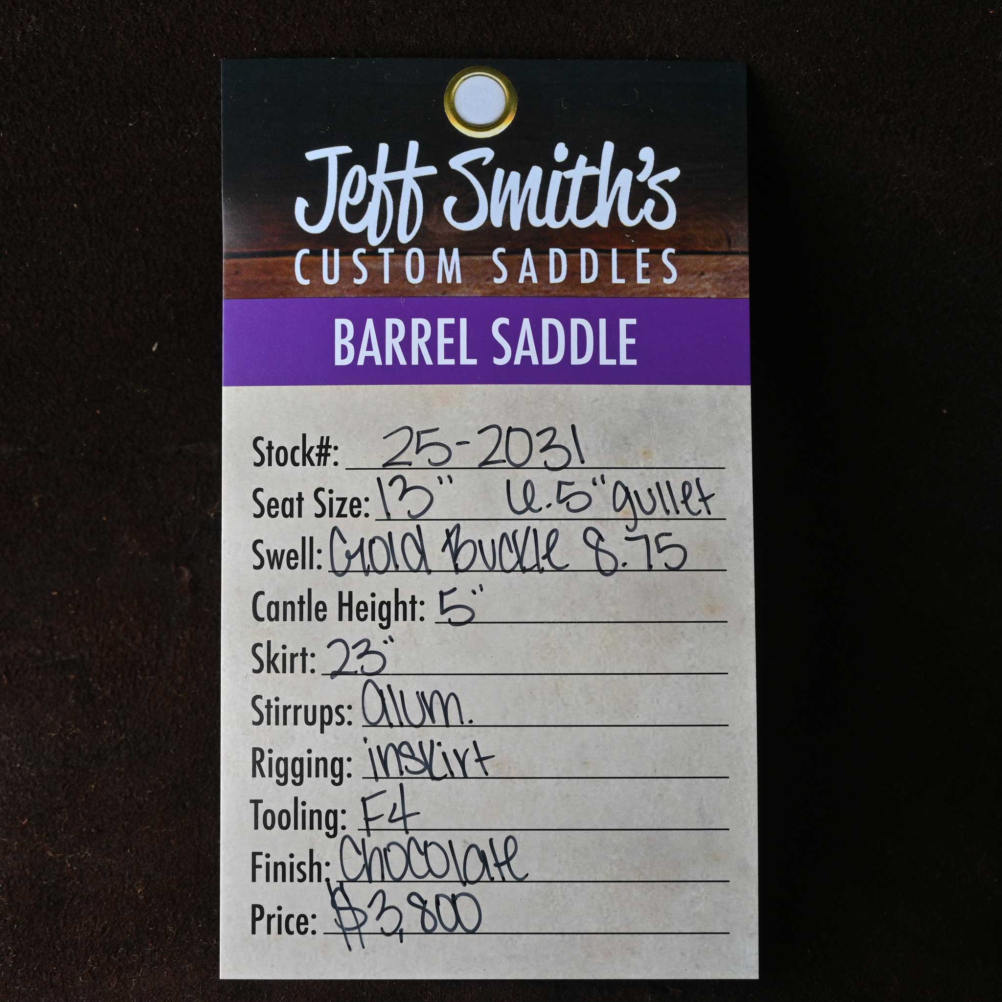 13" JEFF SMITH BARREL SADDLE - Image 3