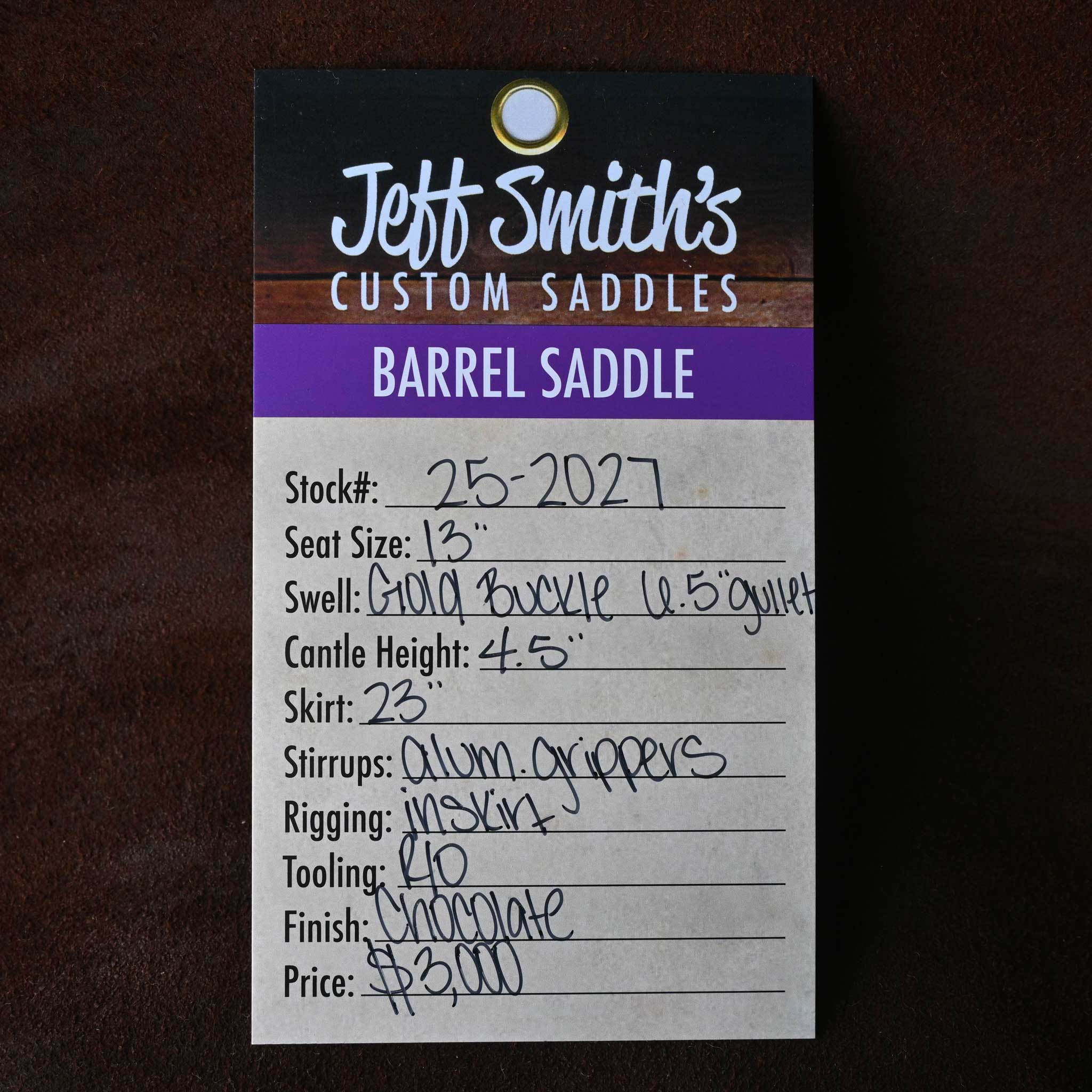 13" JEFF SMITH BARREL SADDLE - Image 3