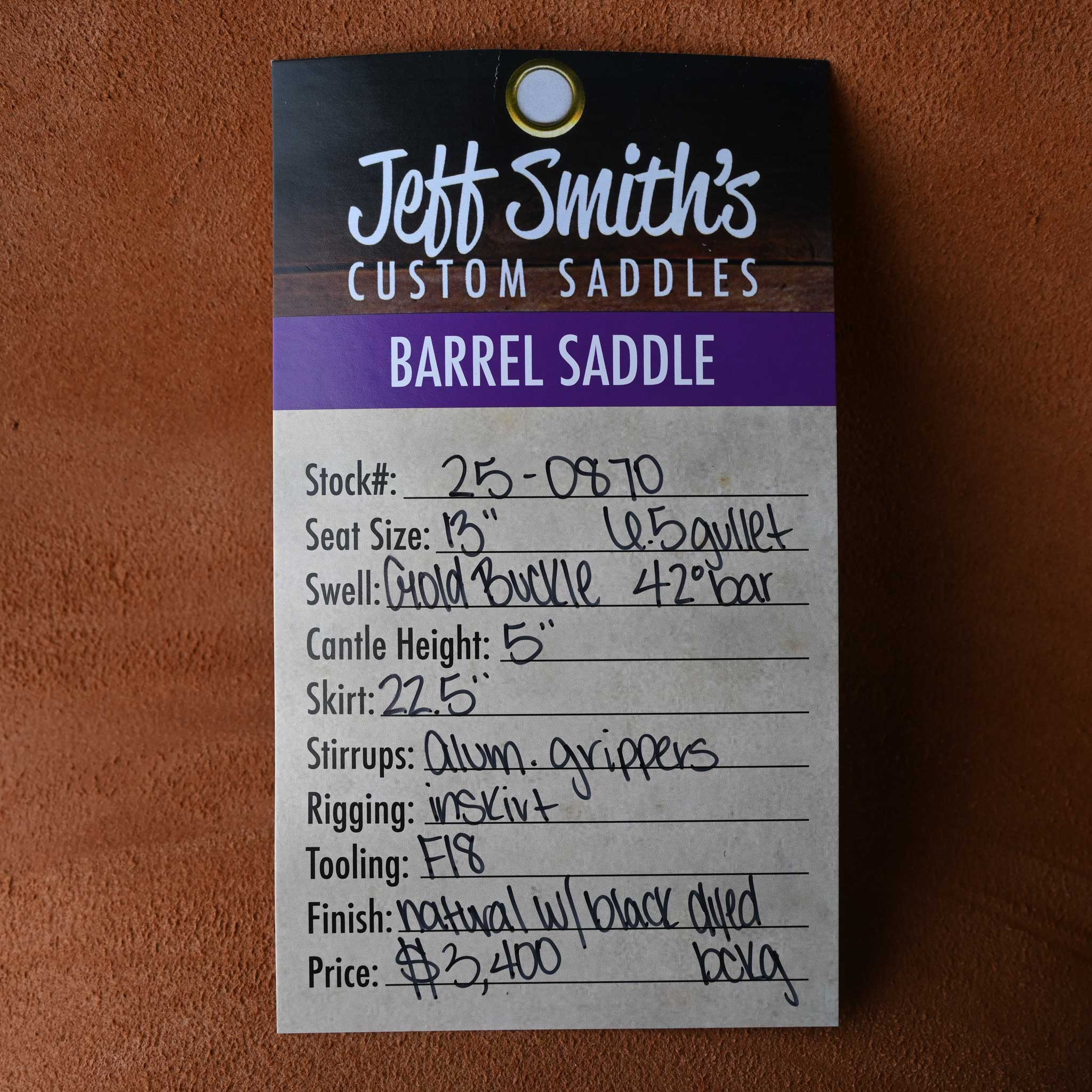 13" JEFF SMITH BARREL SADDLE - Image 3