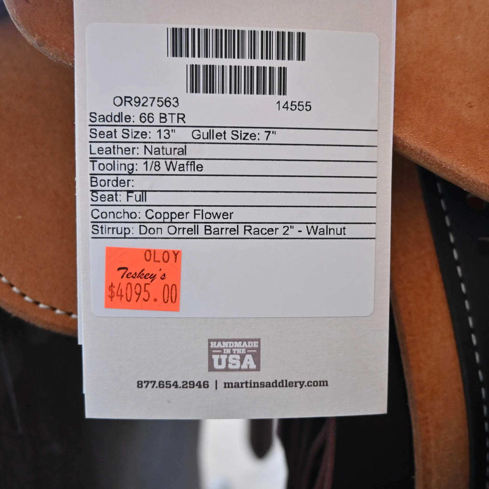 13" MARTIN BTR BARREL SADDLE - Image 3