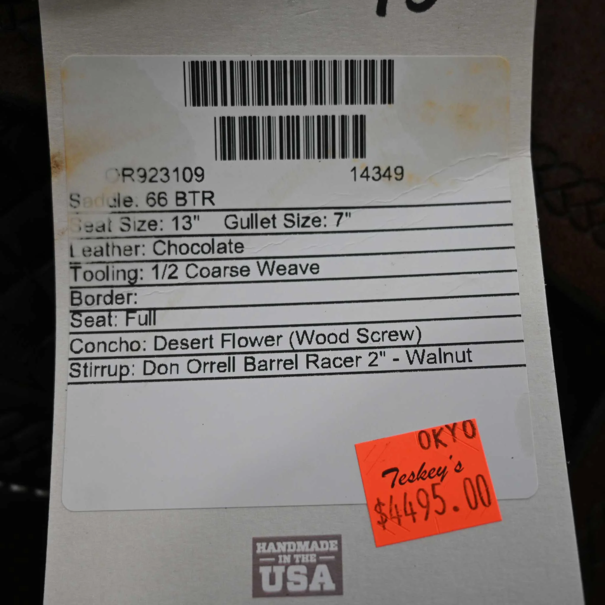 13" MARTIN BTR BARREL SADDLE - Image 3
