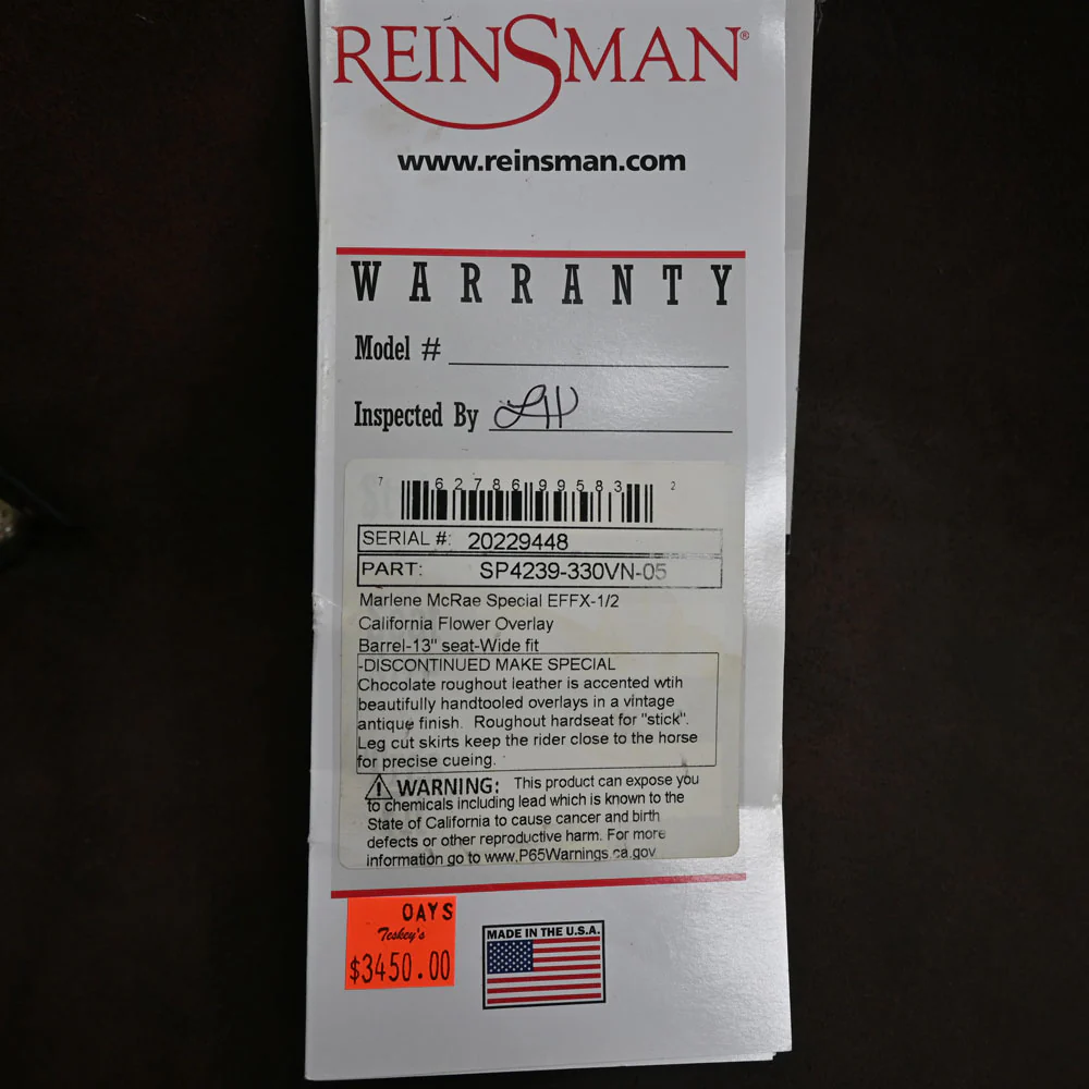 13" REINSMAN BARREL SADDLE - Image 3