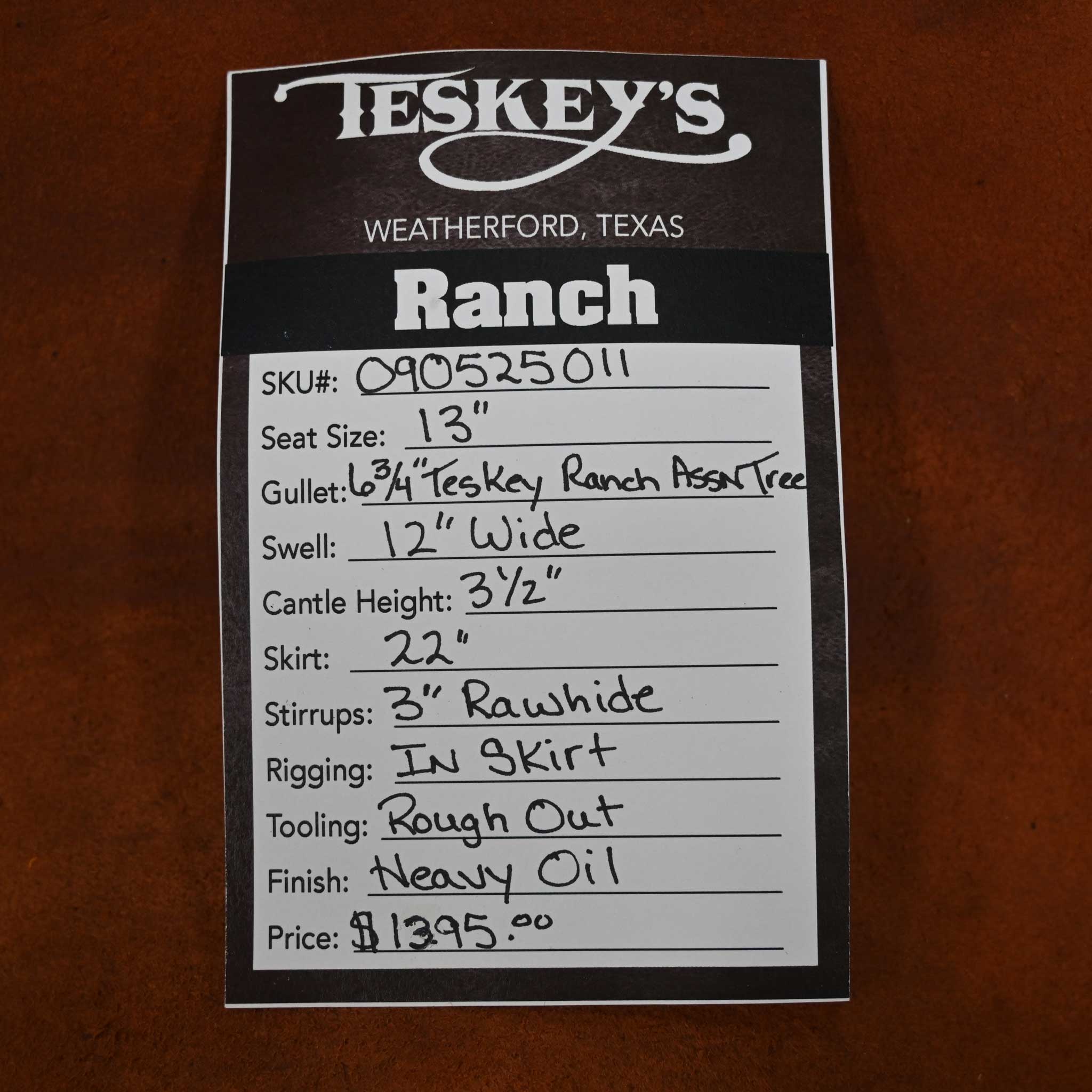 13" TESKEY'S YOUTH STRIP DOWN RANCH SADDLE - Image 3