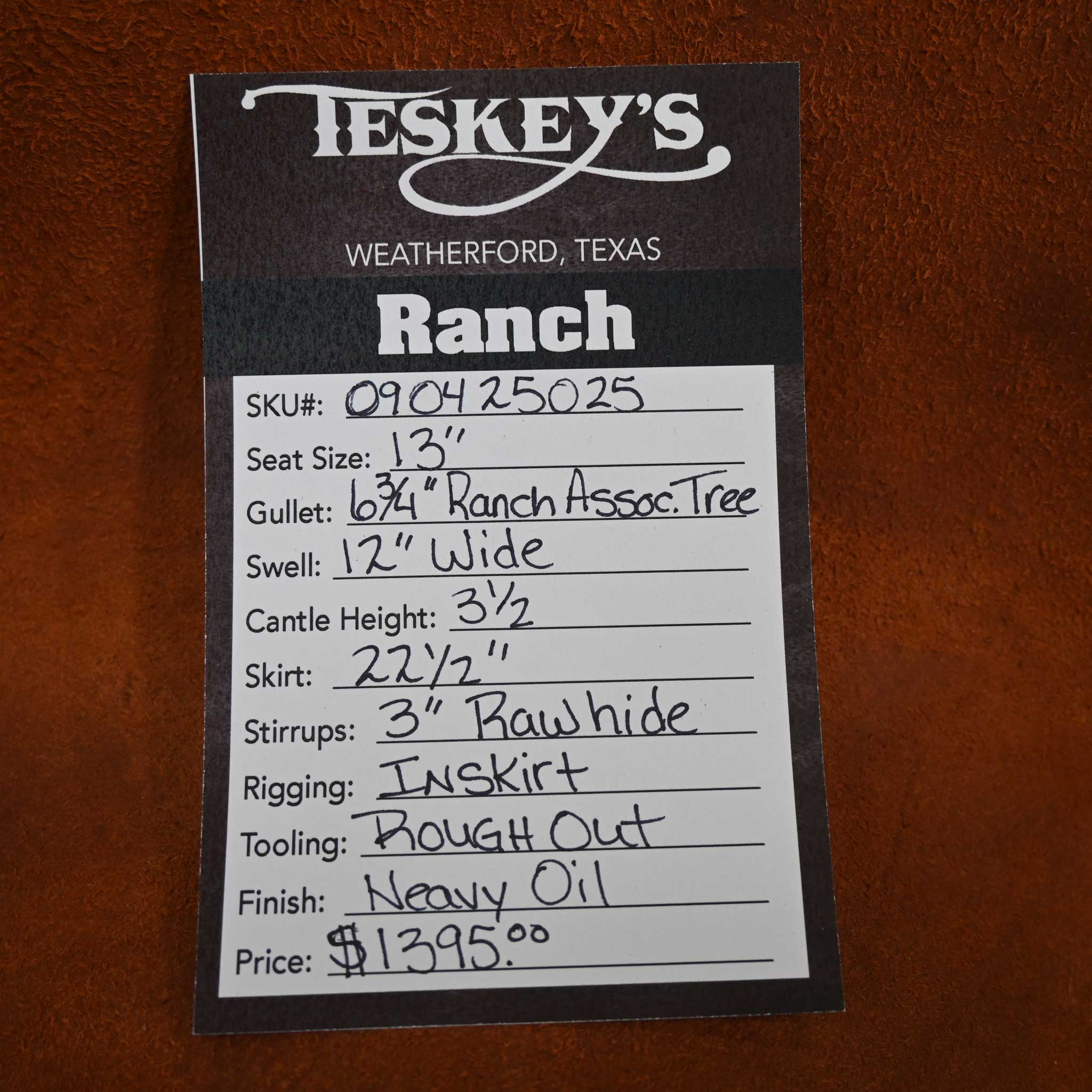 13" TESKEY'S YOUTH STRIP DOWN RANCH SADDLE - Image 3