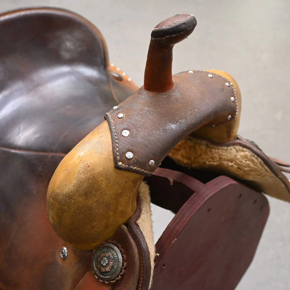 13" USED ROO HIDE BARREL SADDLE - Image 2
