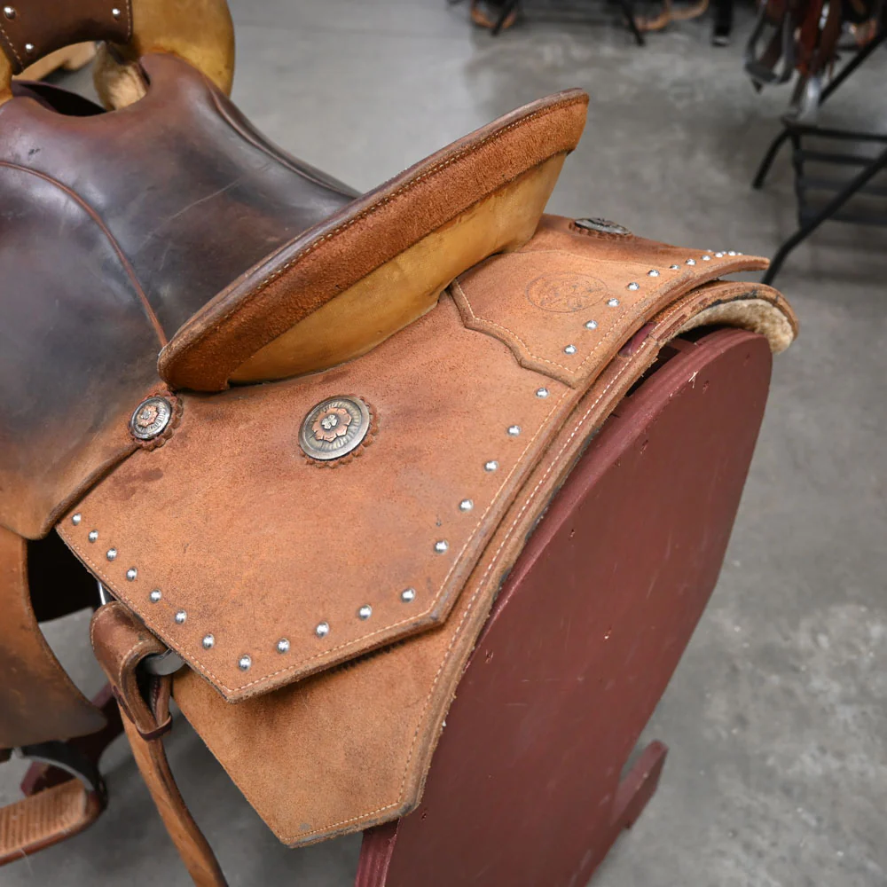 13" USED ROO HIDE BARREL SADDLE - Image 3
