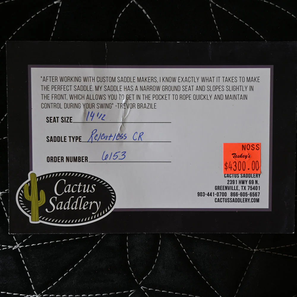 14.5" CACTUS TREVOR BRAZILE CALF ROPING SADDLE - Image 3