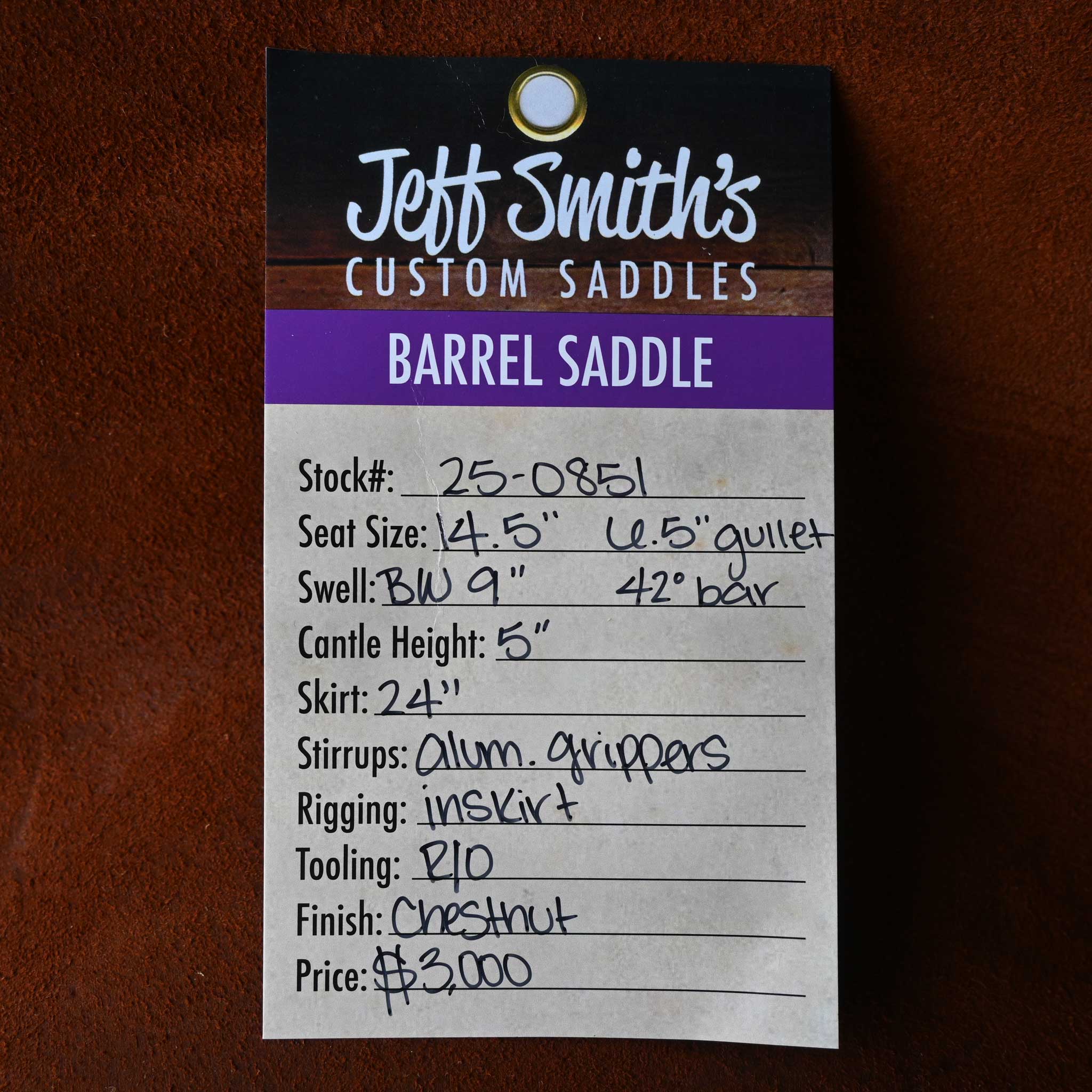14.5" JEFF SMITH BARREL SADDLE - Image 3