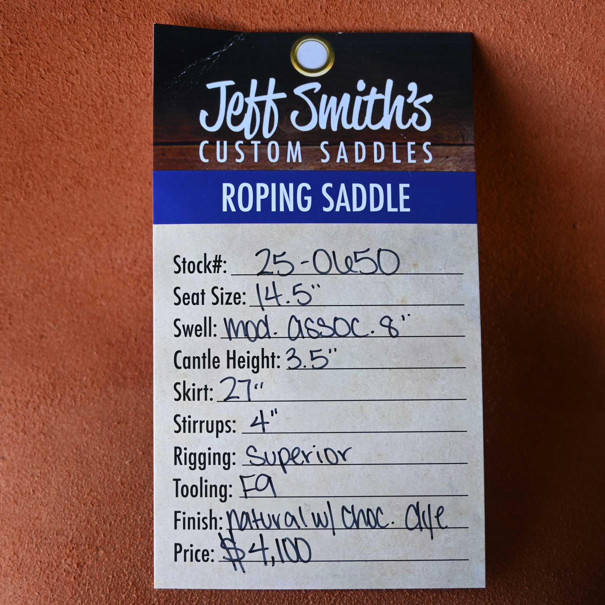14.5" JEFF SMITH TEAM ROPING SADDLE - Image 3